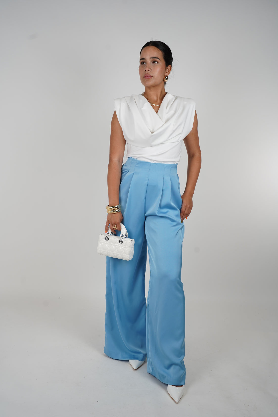 Shofie High-Waisted Wide-Leg Trousers – Statement Style with Tailored Elegance