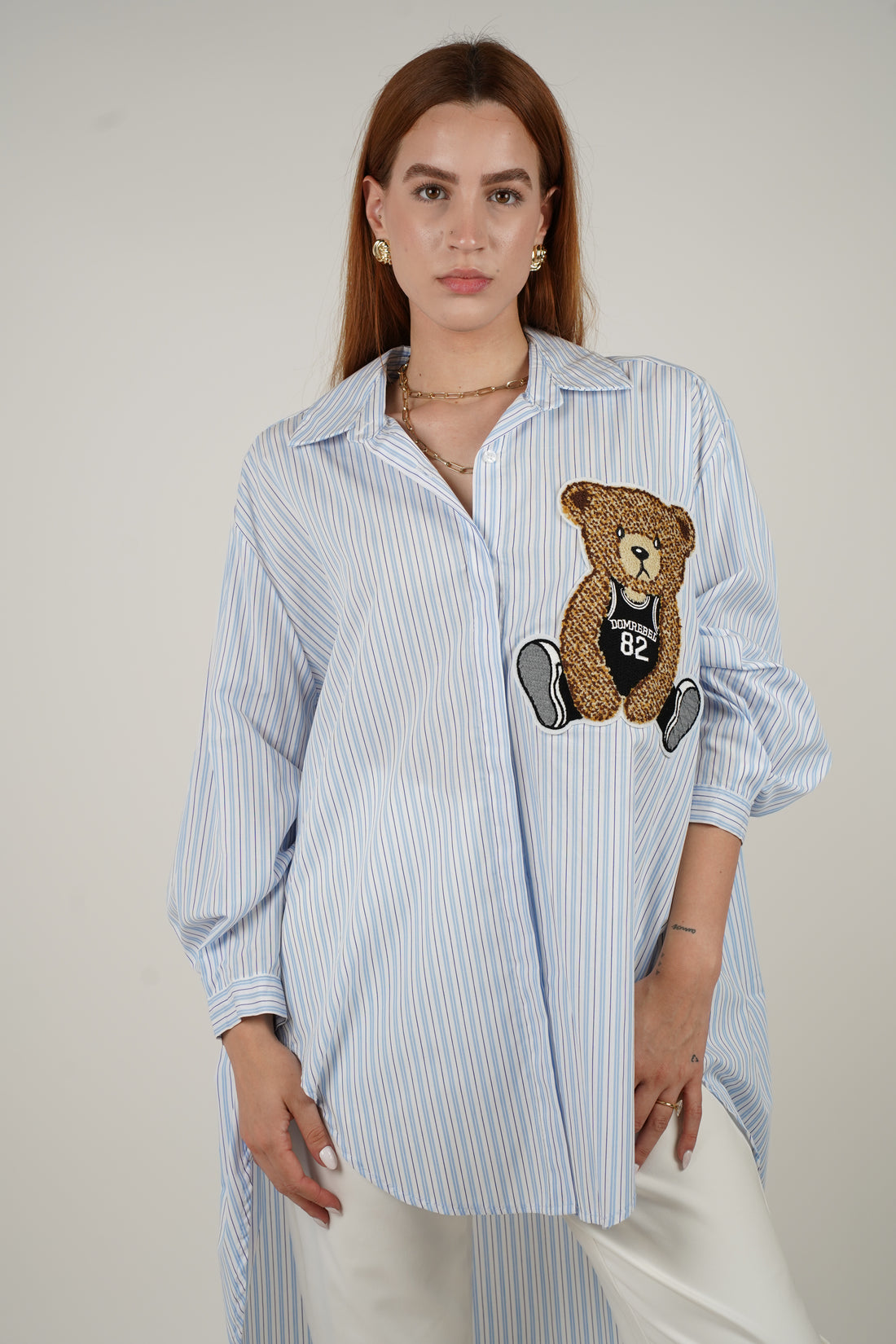 Osito Button Down – Playful Stripes with a Cute Twist