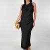 Mariela Satin Lace Dress – Elegant Cowl Neck Maxi