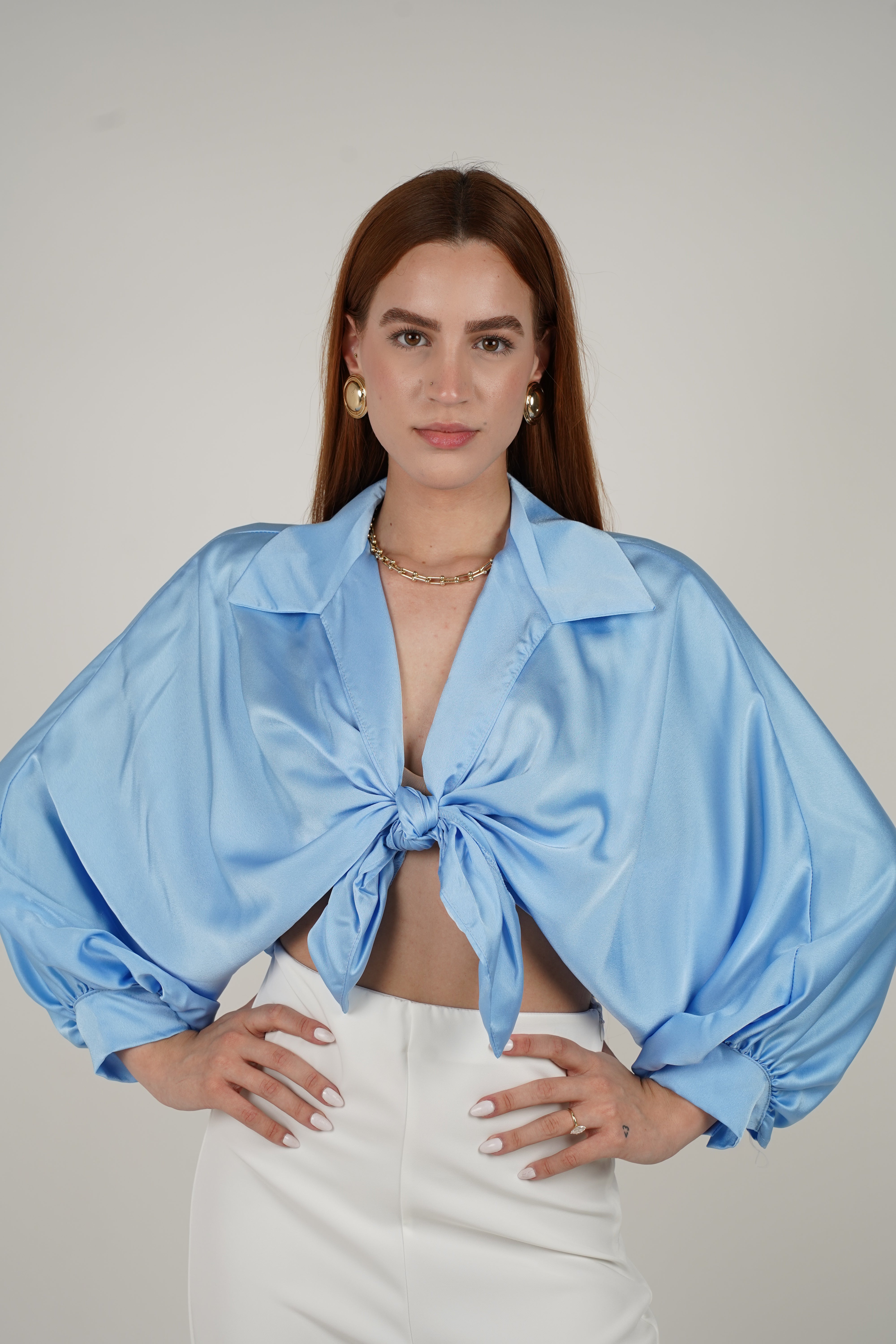 Agatha Silk Blouse – Elegant Shine, Effortless Style