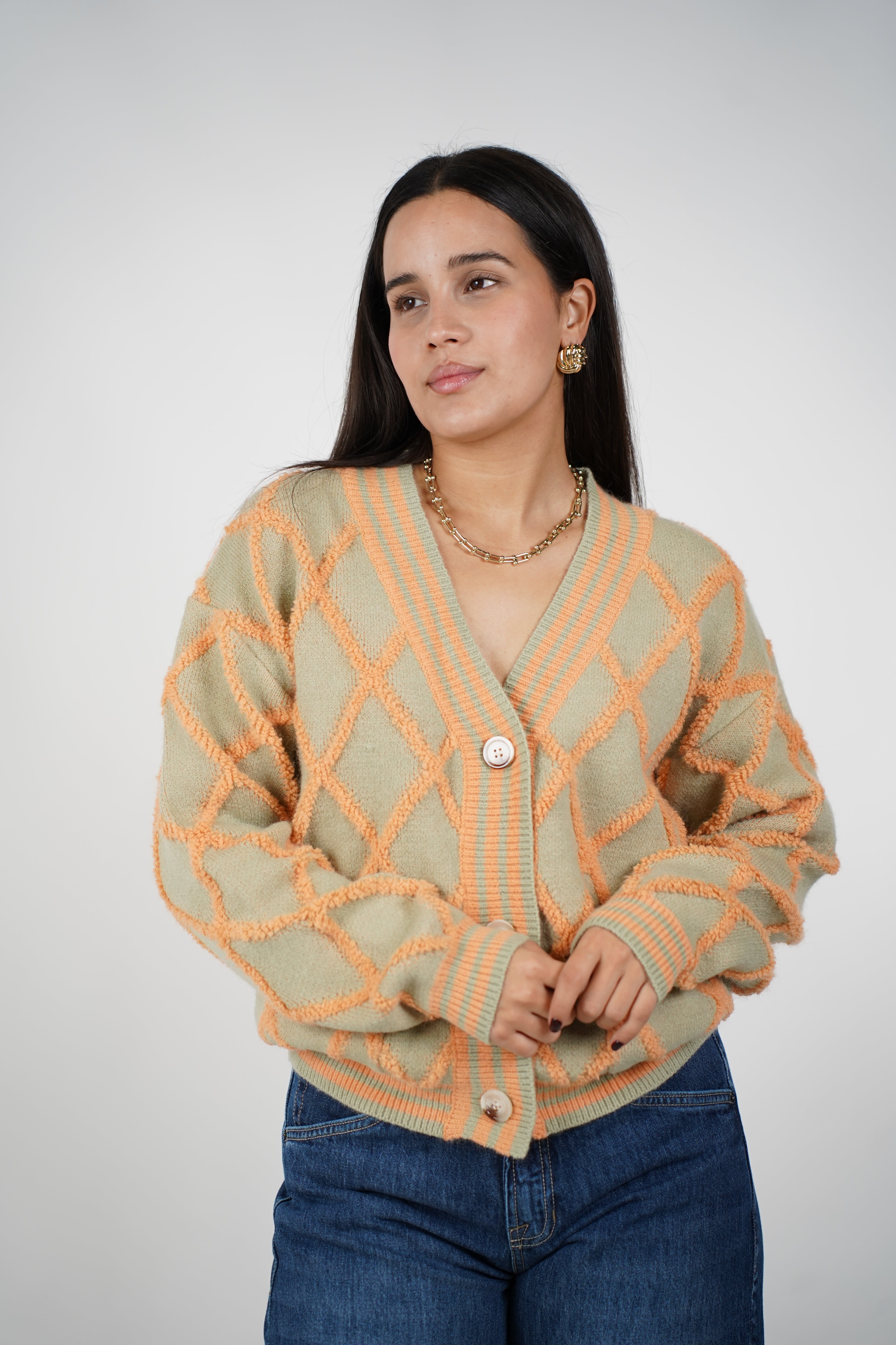 Jolyn Sweater Cardigan – Textured & Playful Comfort