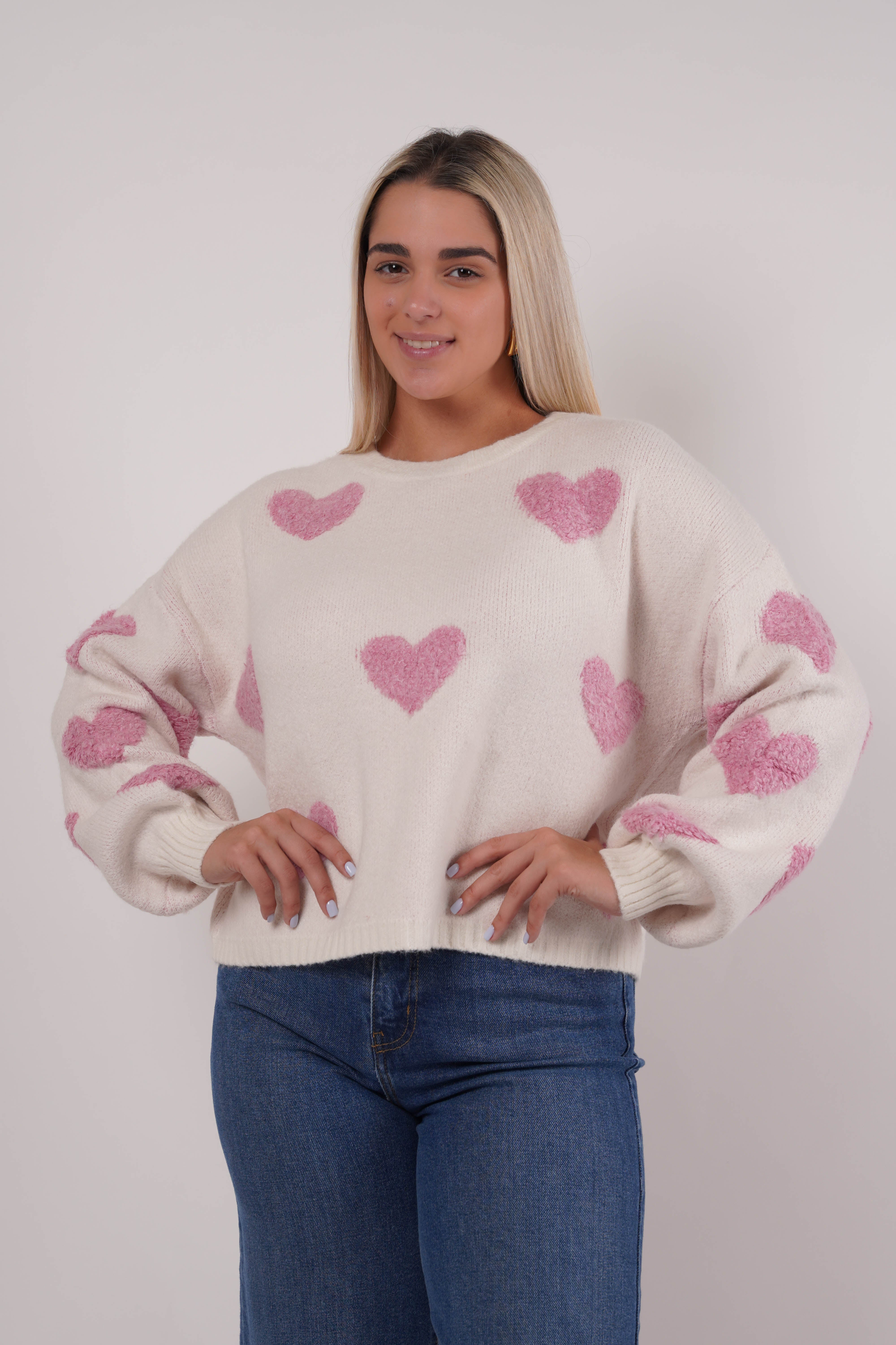 Evie Hearts Sweater - Carema Boutique