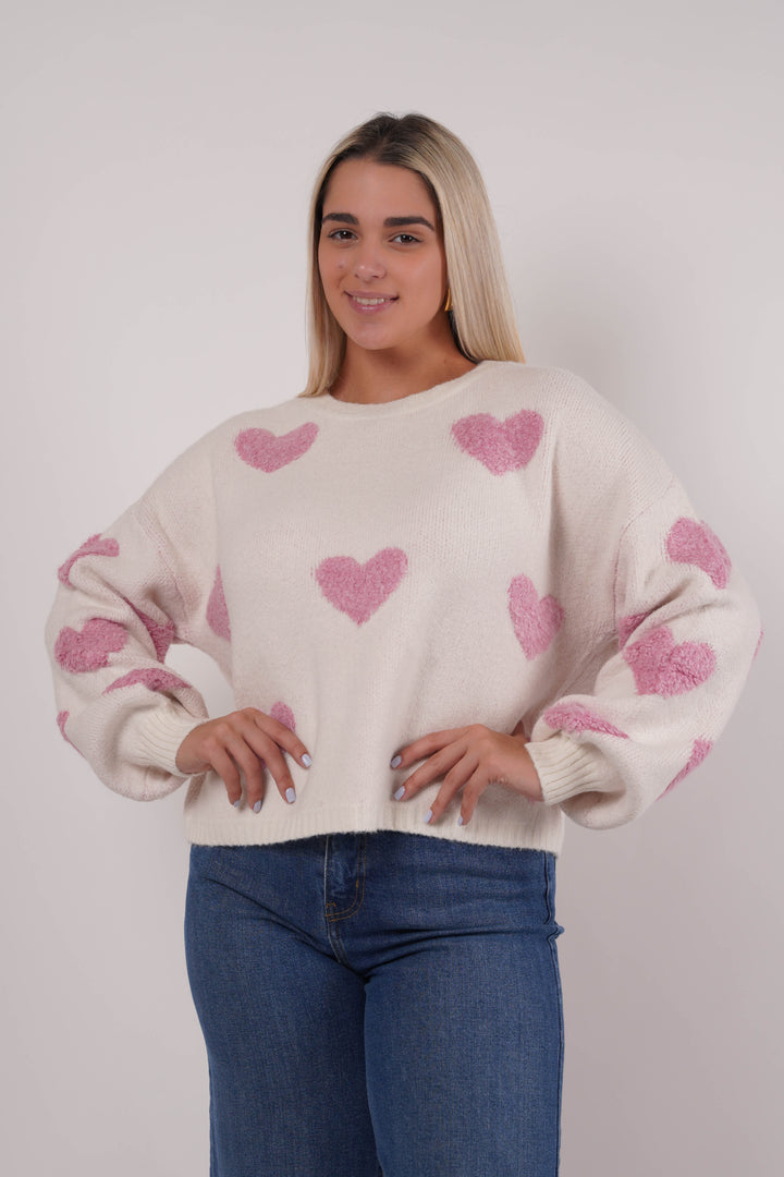 Evie Hearts Sweater - Carema Boutique