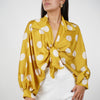 Nolia Polka Dot Silk Blouse – Playful Glam in Satin Finish