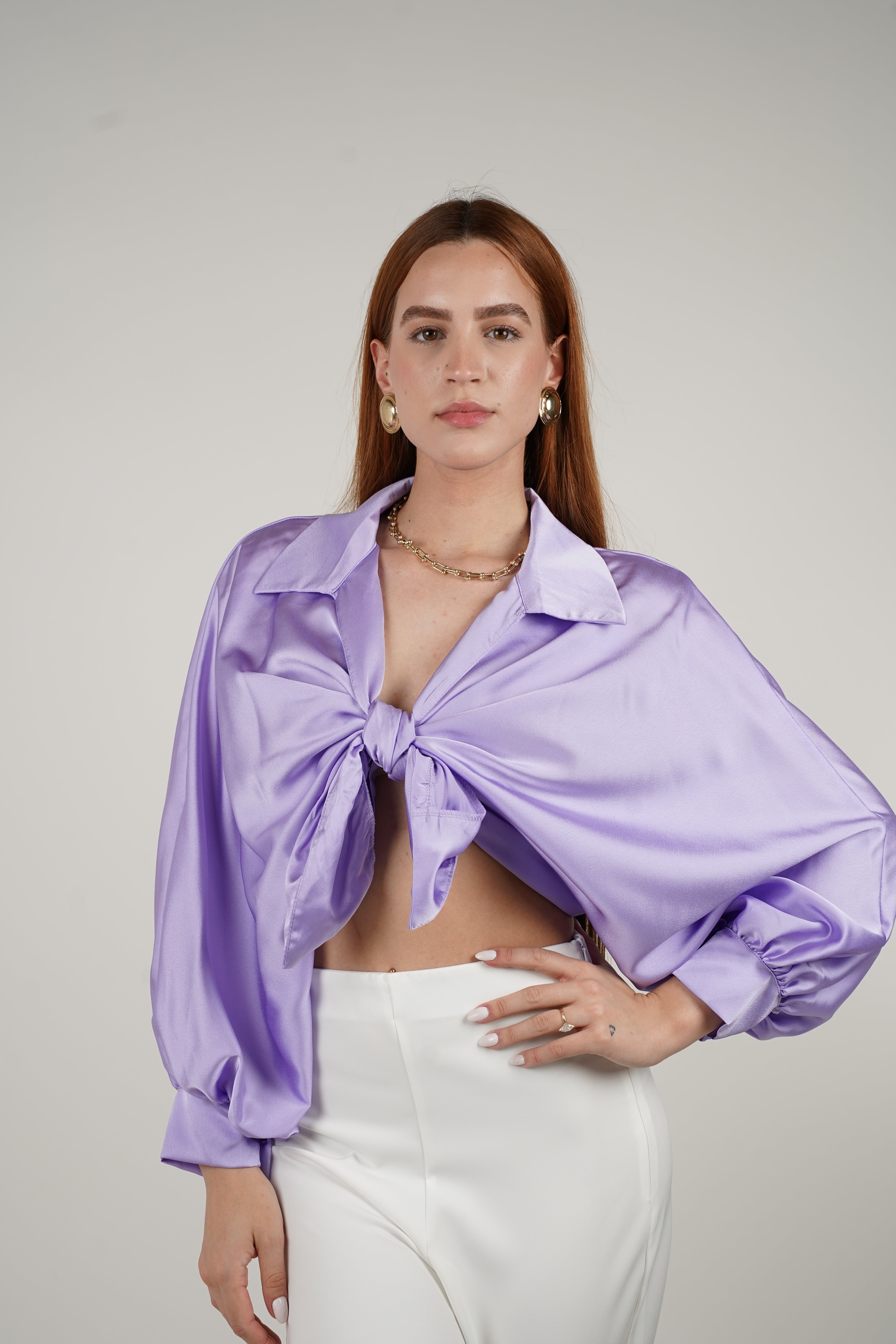 Agatha Silk Blouse – Elegant Shine, Effortless Style