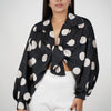 Nolia Polka Dot Silk Blouse – Playful Glam in Satin Finish