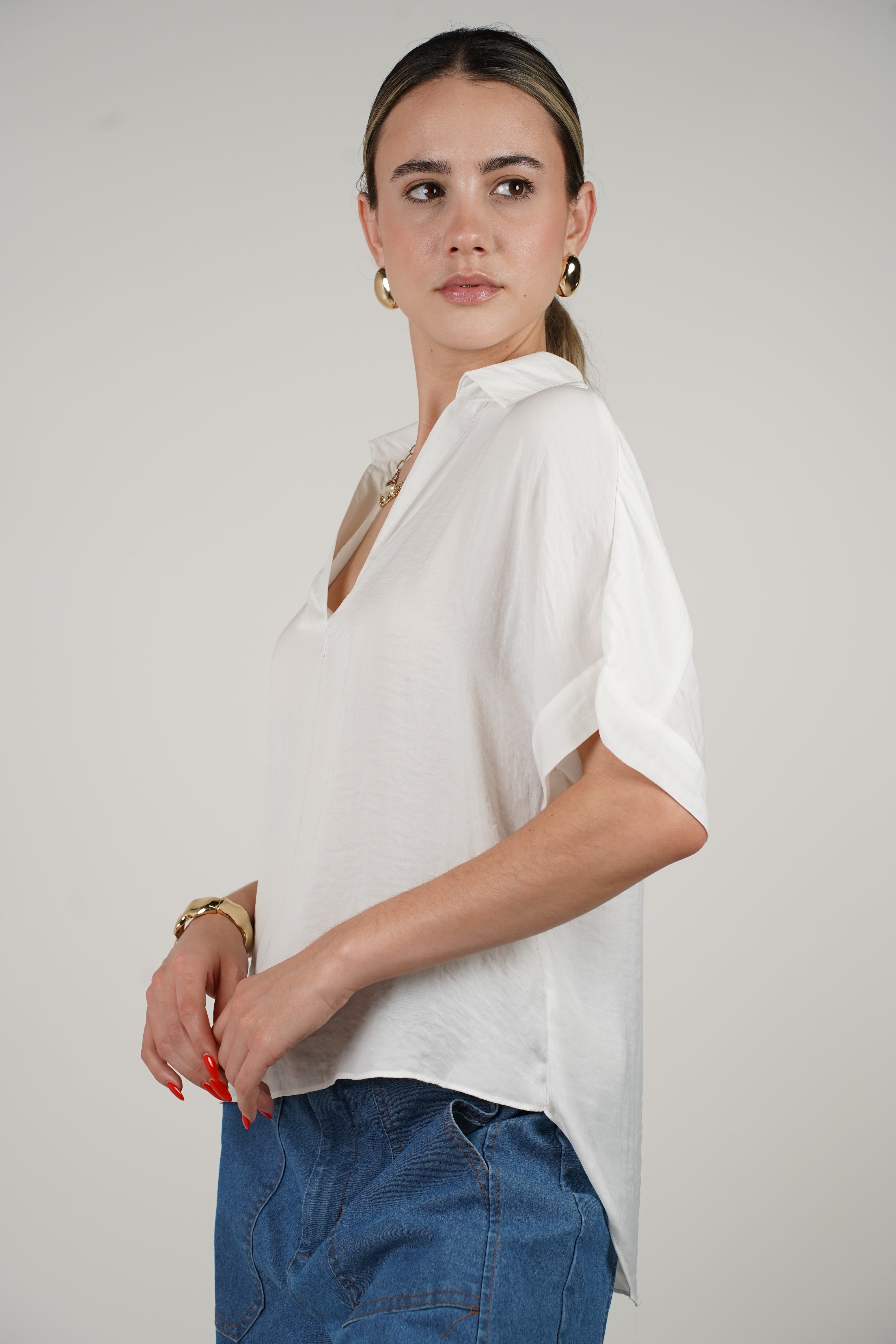 Rynna Flaca Top – Effortless Everyday Collared Blouse