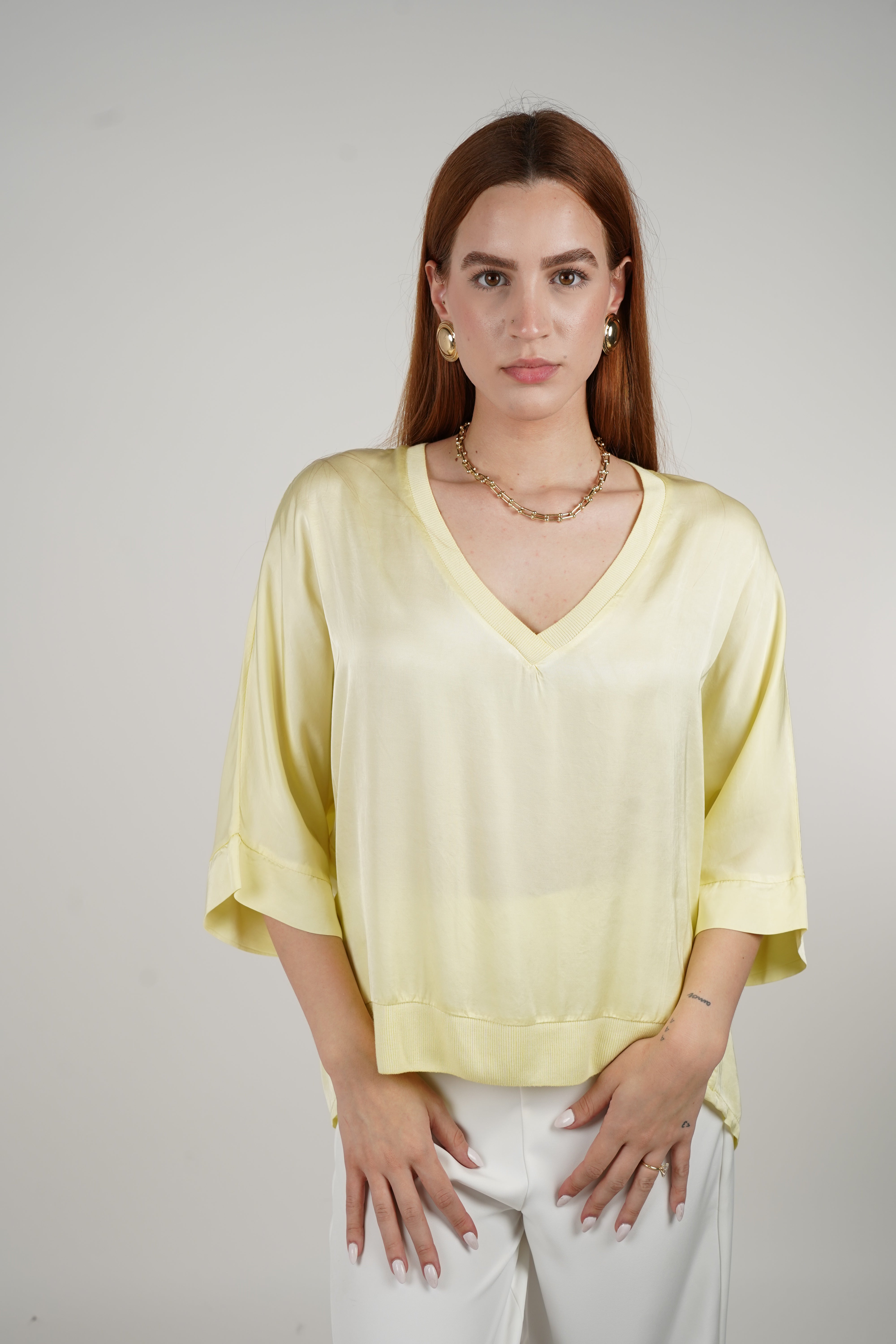 Alice Blouse – Effortless Satin Drape for Everyday Elegance