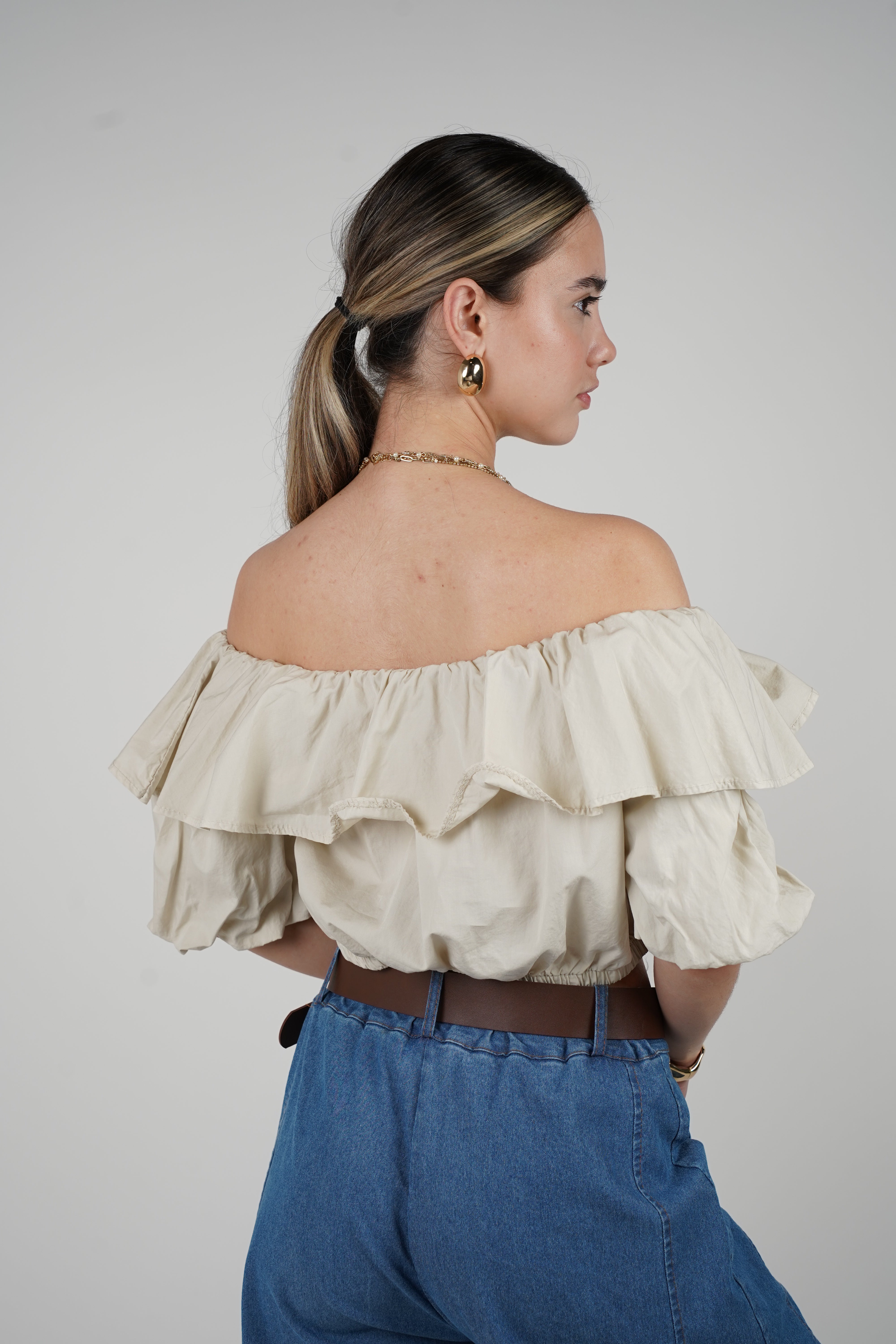 Reva Ruffle Top – Flirty Off-Shoulder Charm in Multiple Colors