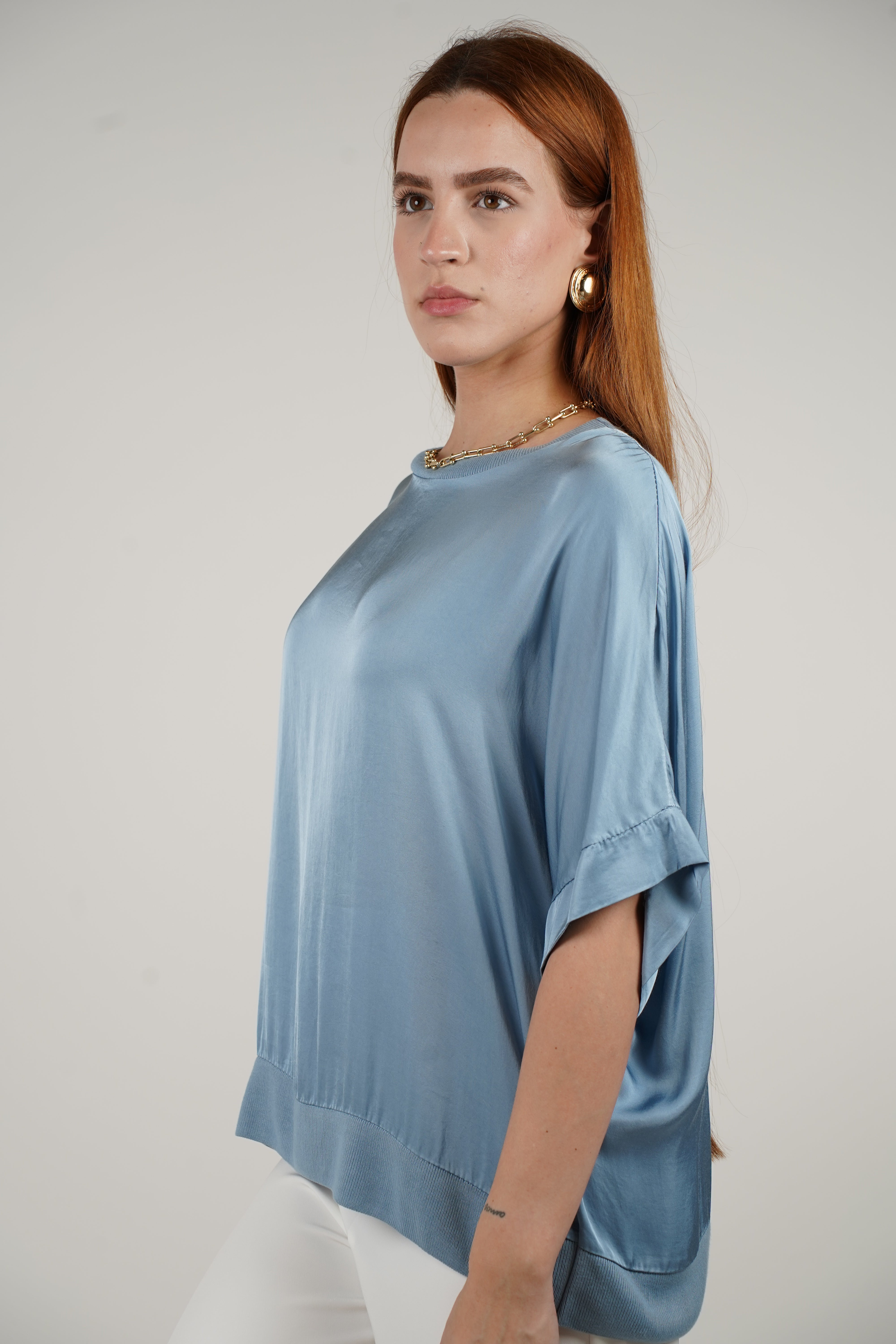 Alice Blouse – Effortless Satin Drape for Everyday Elegance