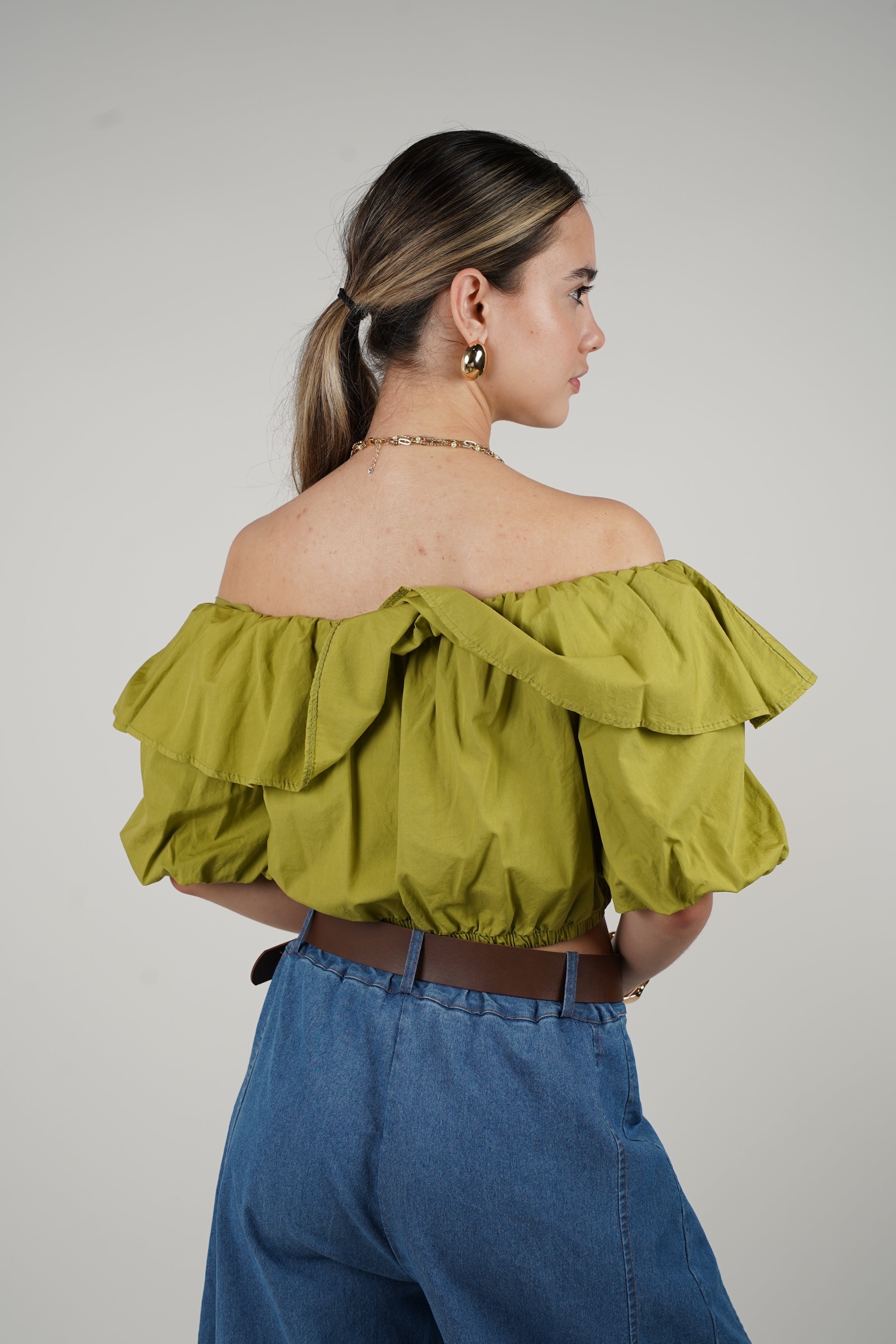 Reva Ruffle Top – Flirty Off-Shoulder Charm in Multiple Colors