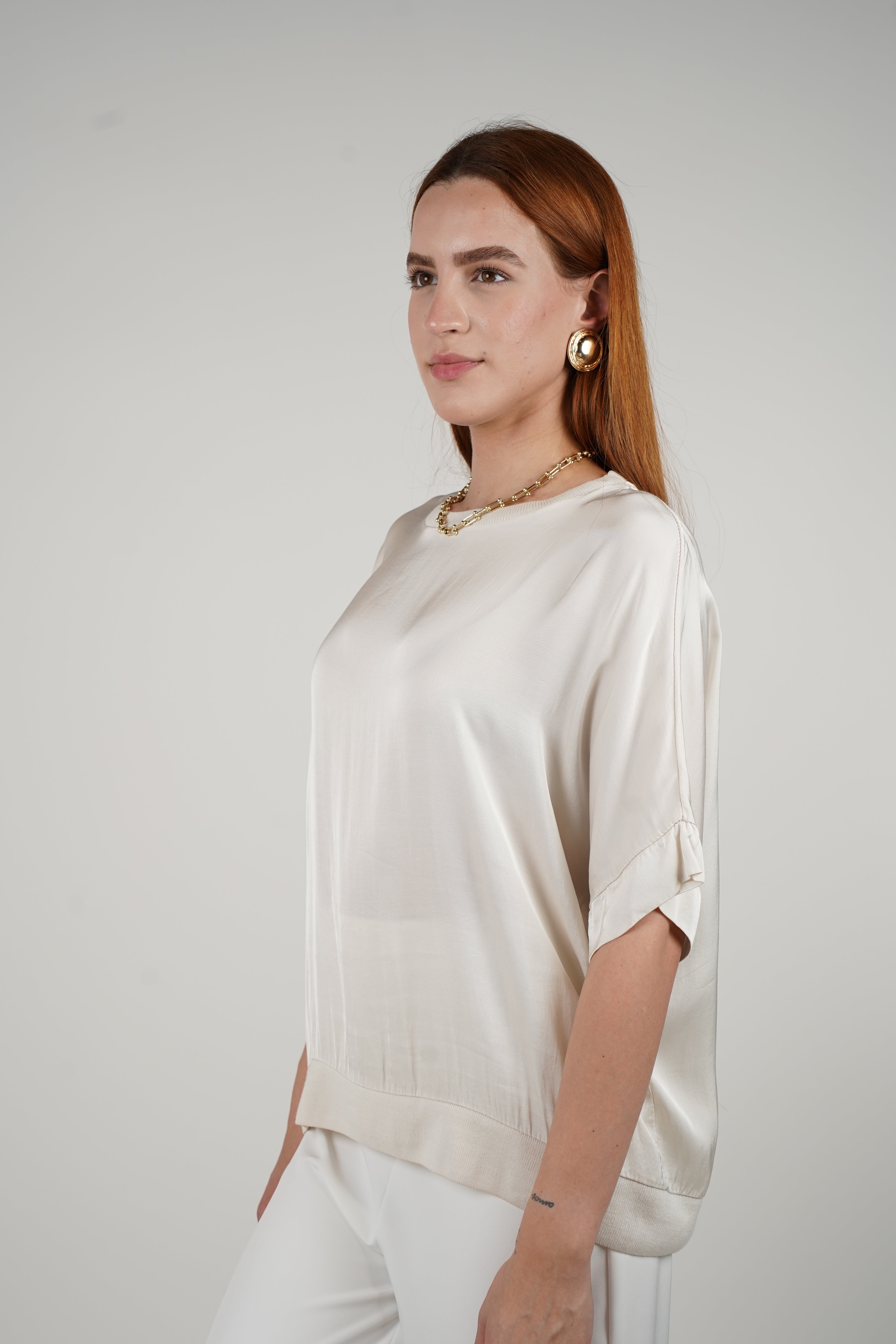 Alice Blouse – Effortless Satin Drape for Everyday Elegance