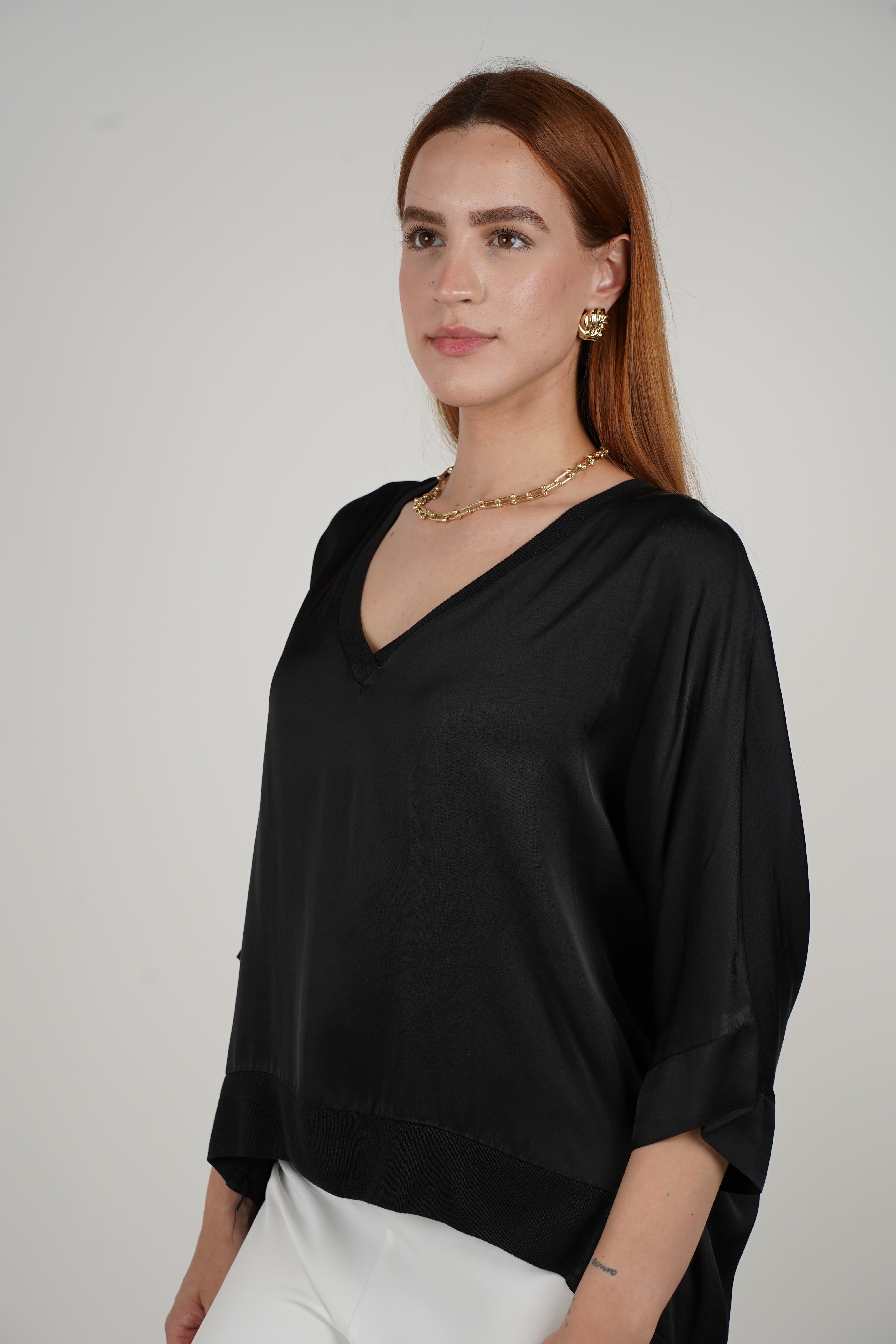 Alice Blouse – Effortless Satin Drape for Everyday Elegance