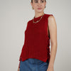 Lurex Top – Shimmer Knit Sleeveless Statement