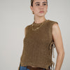 Lurex Top – Shimmer Knit Sleeveless Statement