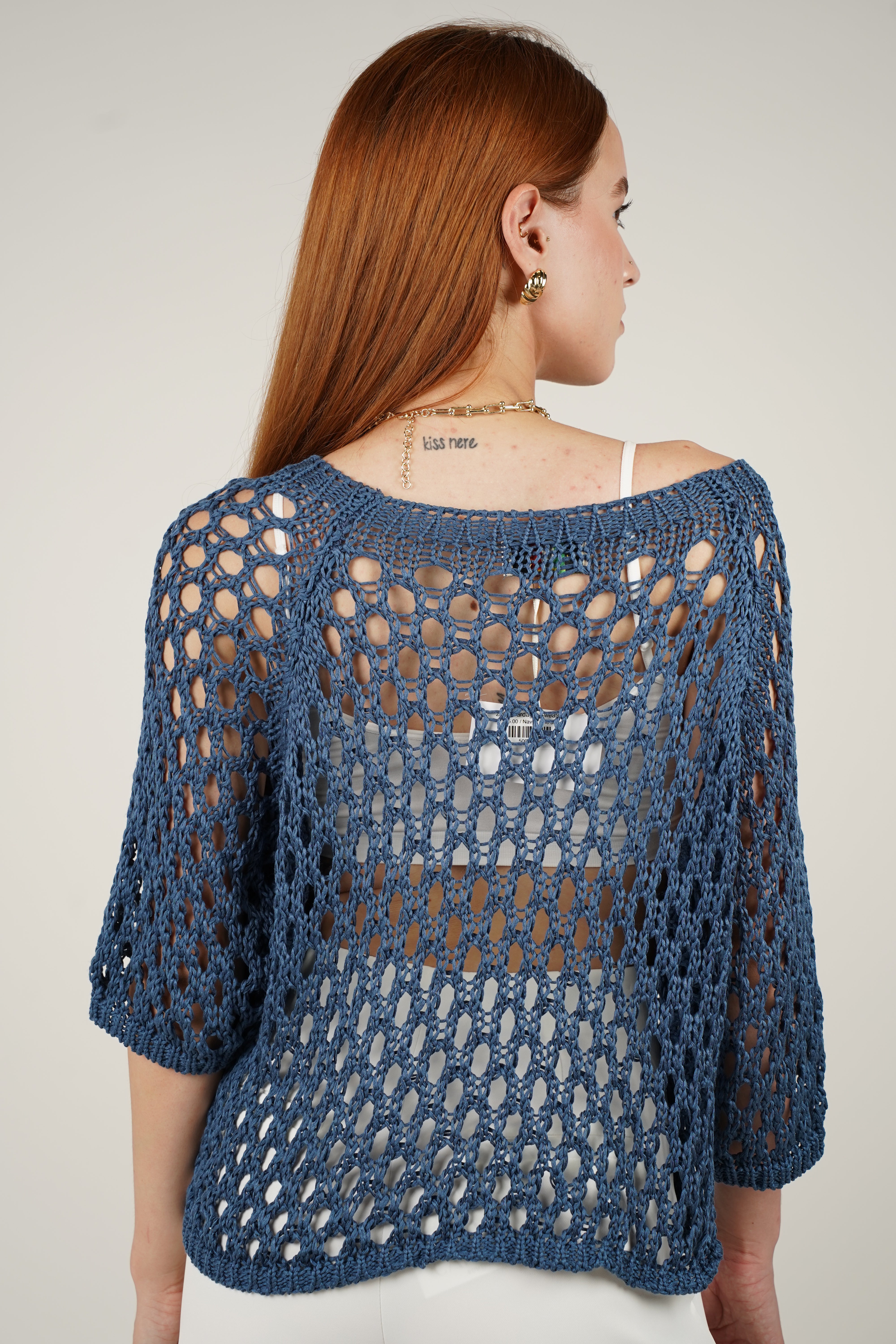 Zeka Cardigan Sweater – Open Knit Pullover