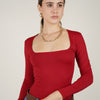Basic Z Crop Top – Long Sleeve Square Neck Essential