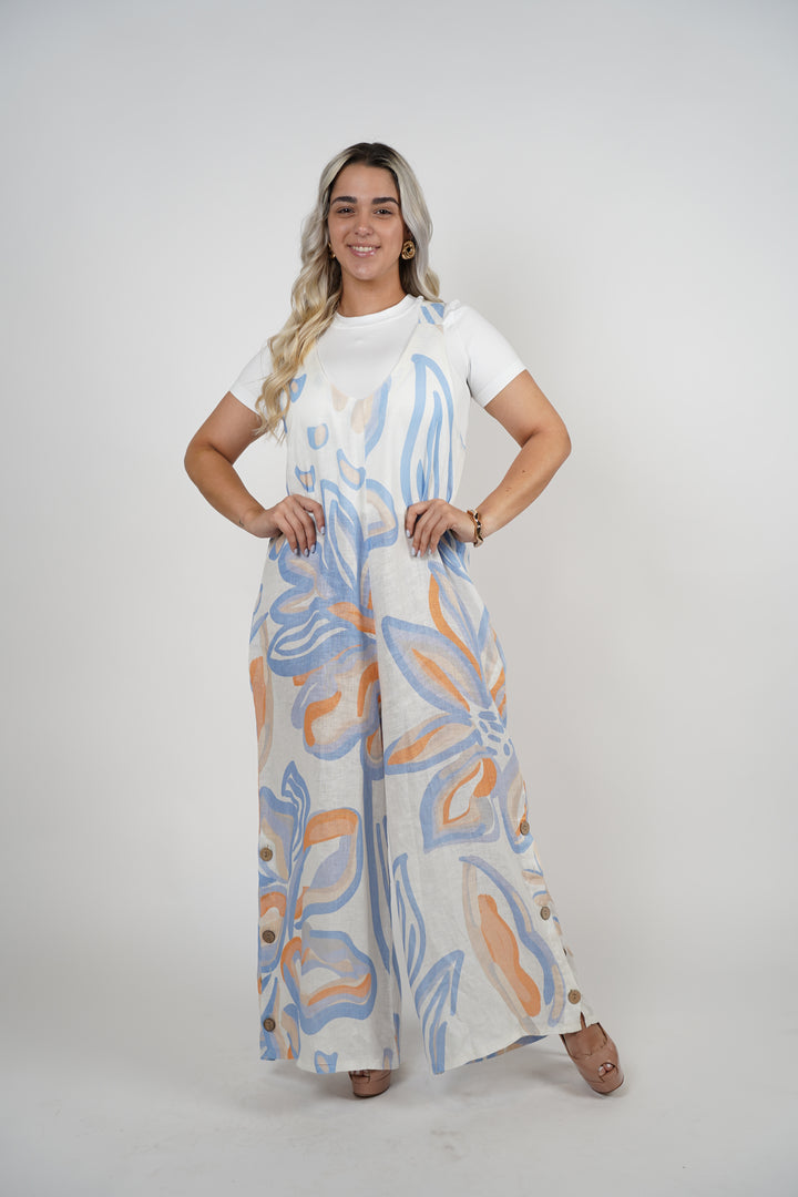 Michelle Linen Jumpsuit - Carema Boutique