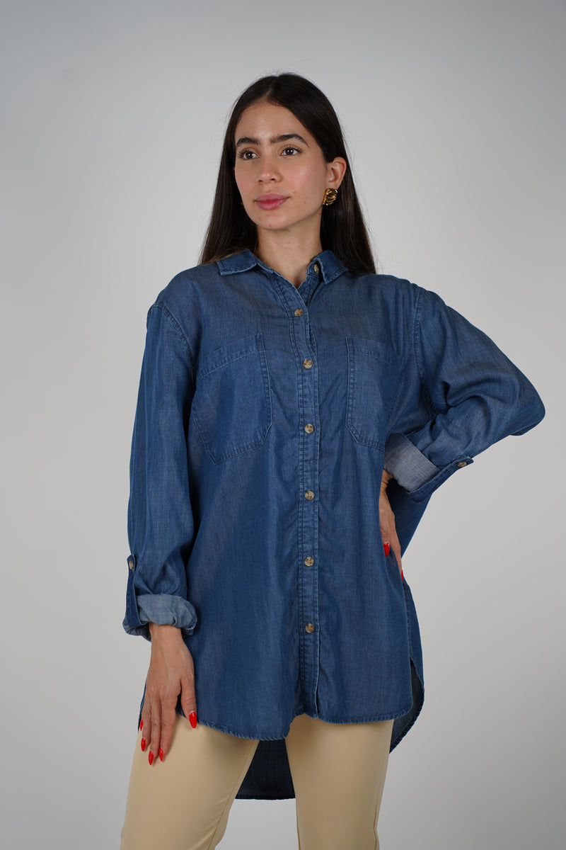 Ire Camisa – Relaxed Denim Button-Up Shirt