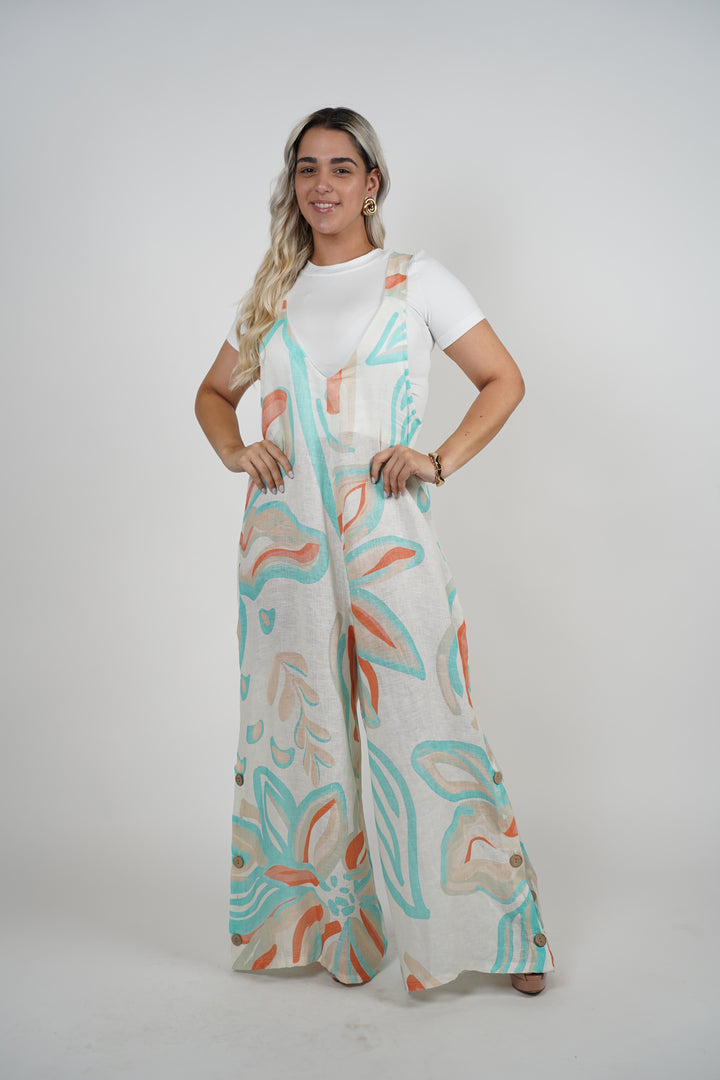 Michelle Linen Jumpsuit - Carema Boutique