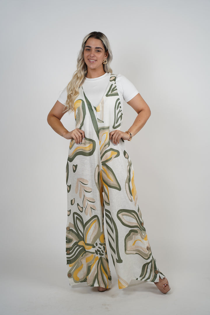Michelle Linen Jumpsuit - Carema Boutique