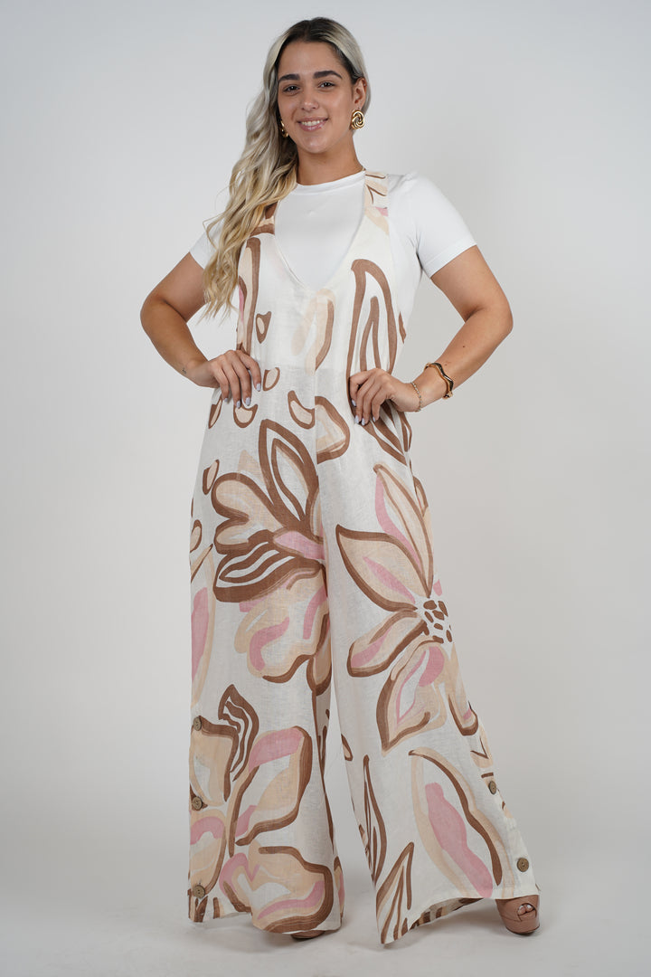 Michelle Linen Jumpsuit - Carema Boutique