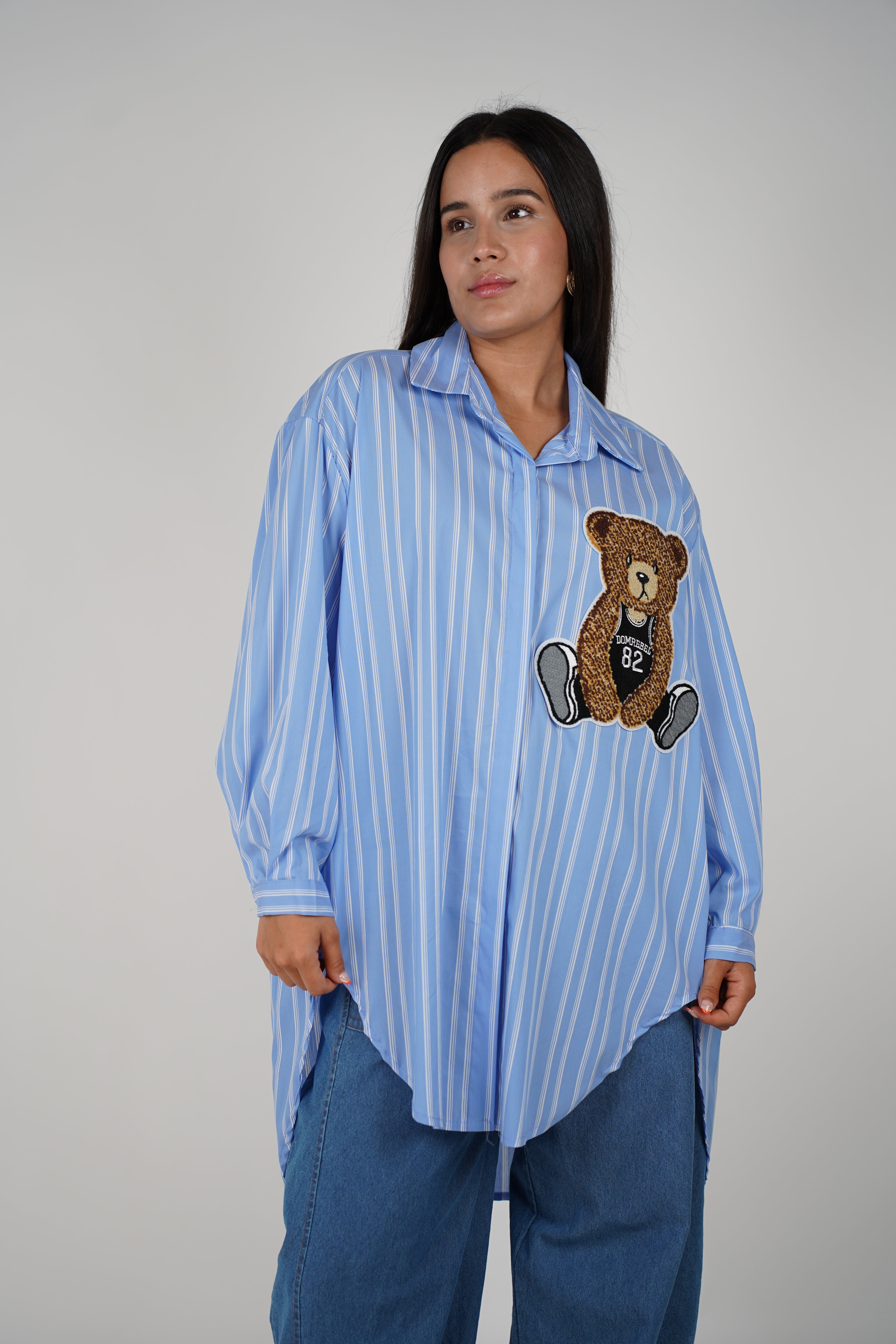 Osito Button Down – Playful Stripes with a Cute Twist