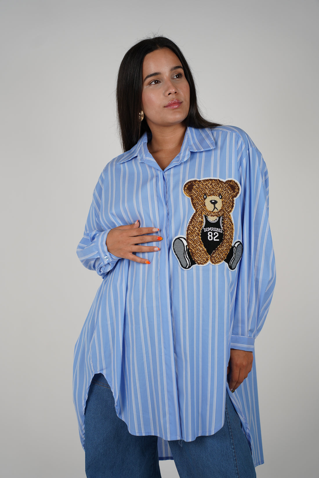 Osito Button Down – Playful Stripes with a Cute Twist
