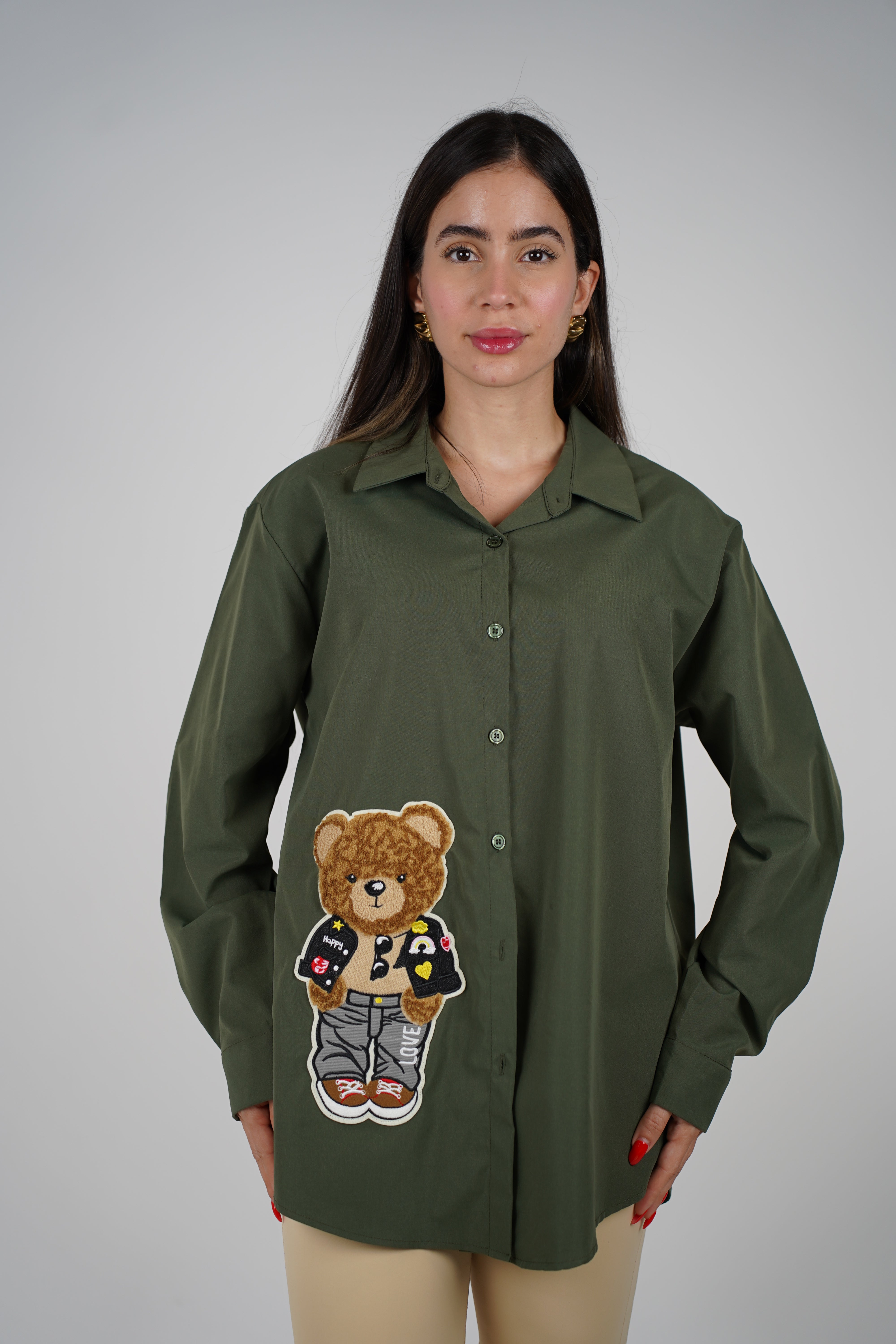 Exclusive Bear Button Down -  Playful Twist on a Classic Shirt