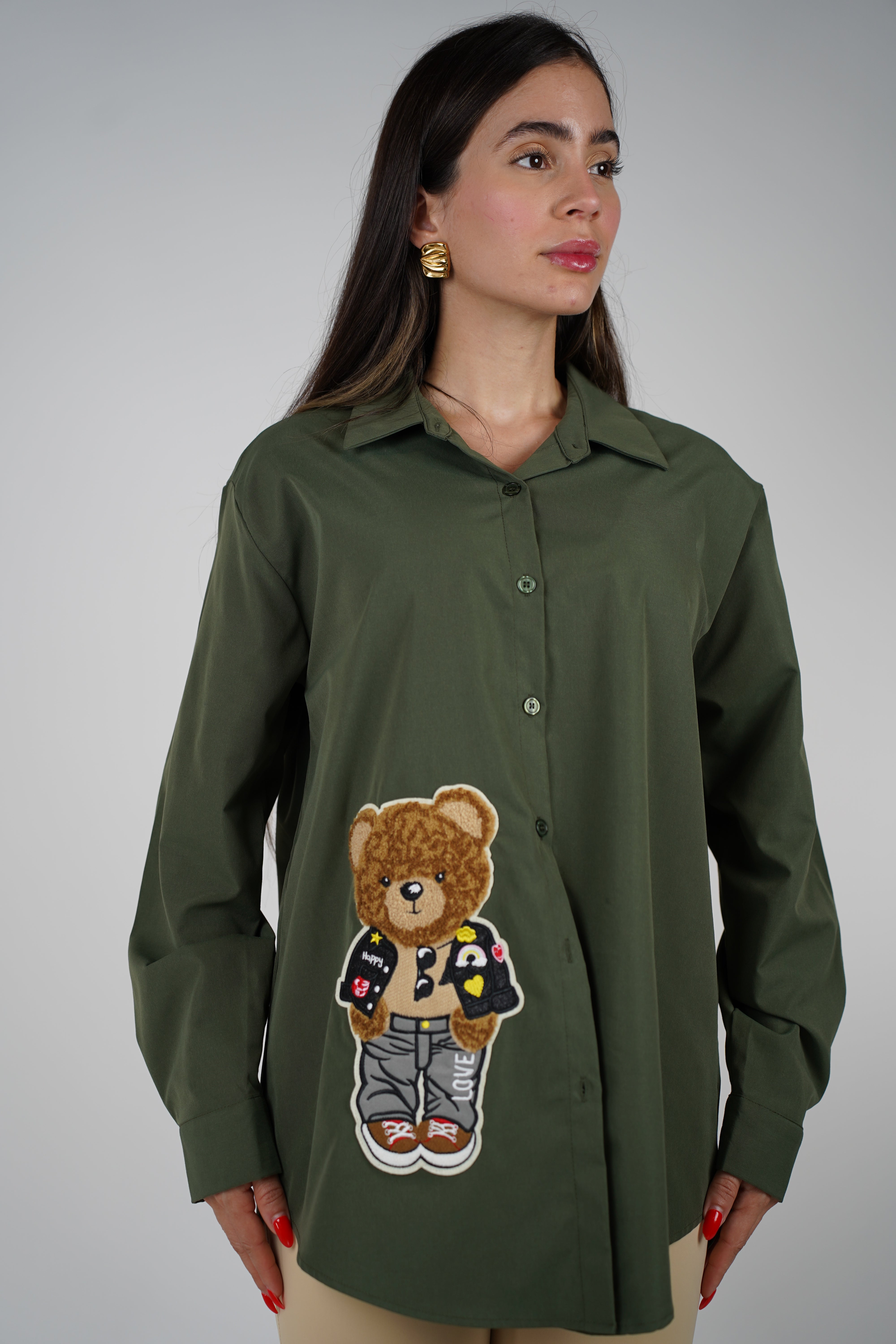 Exclusive Bear Button Down -  Playful Twist on a Classic Shirt