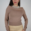 Pearl Neck Long Sleeve – Elegant Knit with Timeless Detail