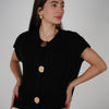 Stella Sweater Vest – Chunky Knit With Gold Button Detail
