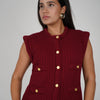 Samantha Vest – Elegant Knit with Gold Button Accents