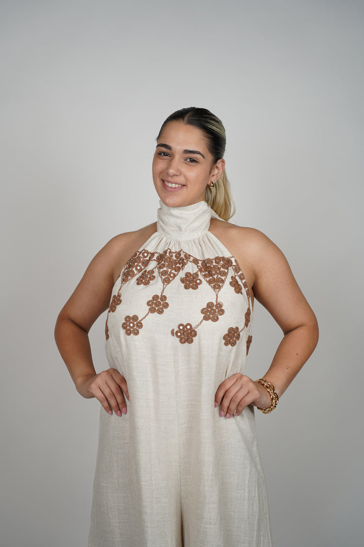 Claudia Linen Jumpsuit - Carema Boutique