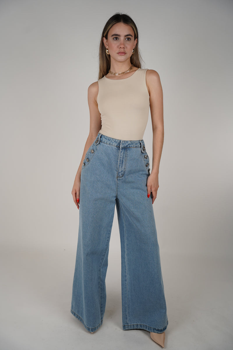 Anchor Denim Pants – Wide-Leg Sailor Style Jeans