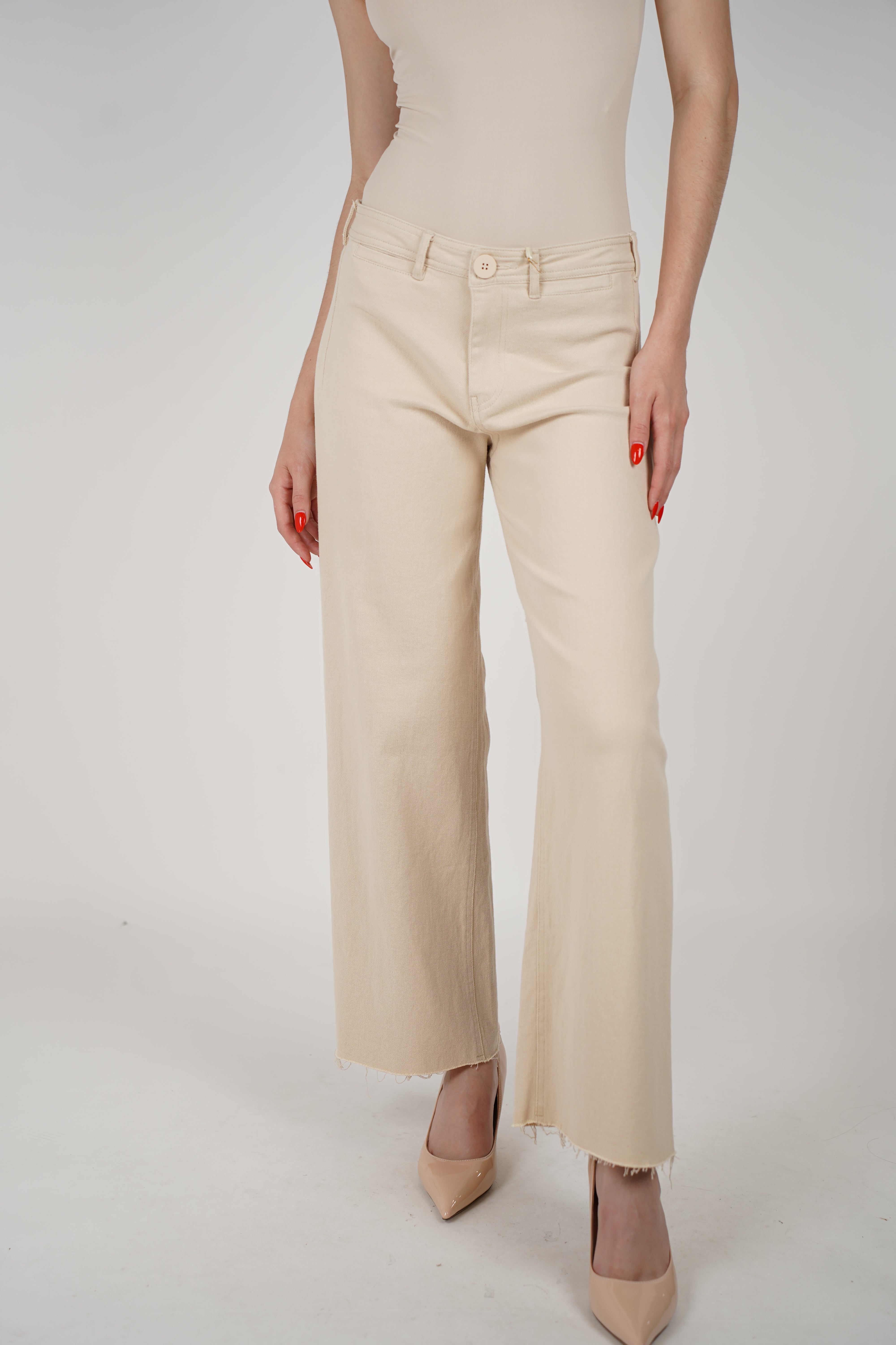 Francies Wide Leg Jeans – Soft Neutrals with Timeless Flow