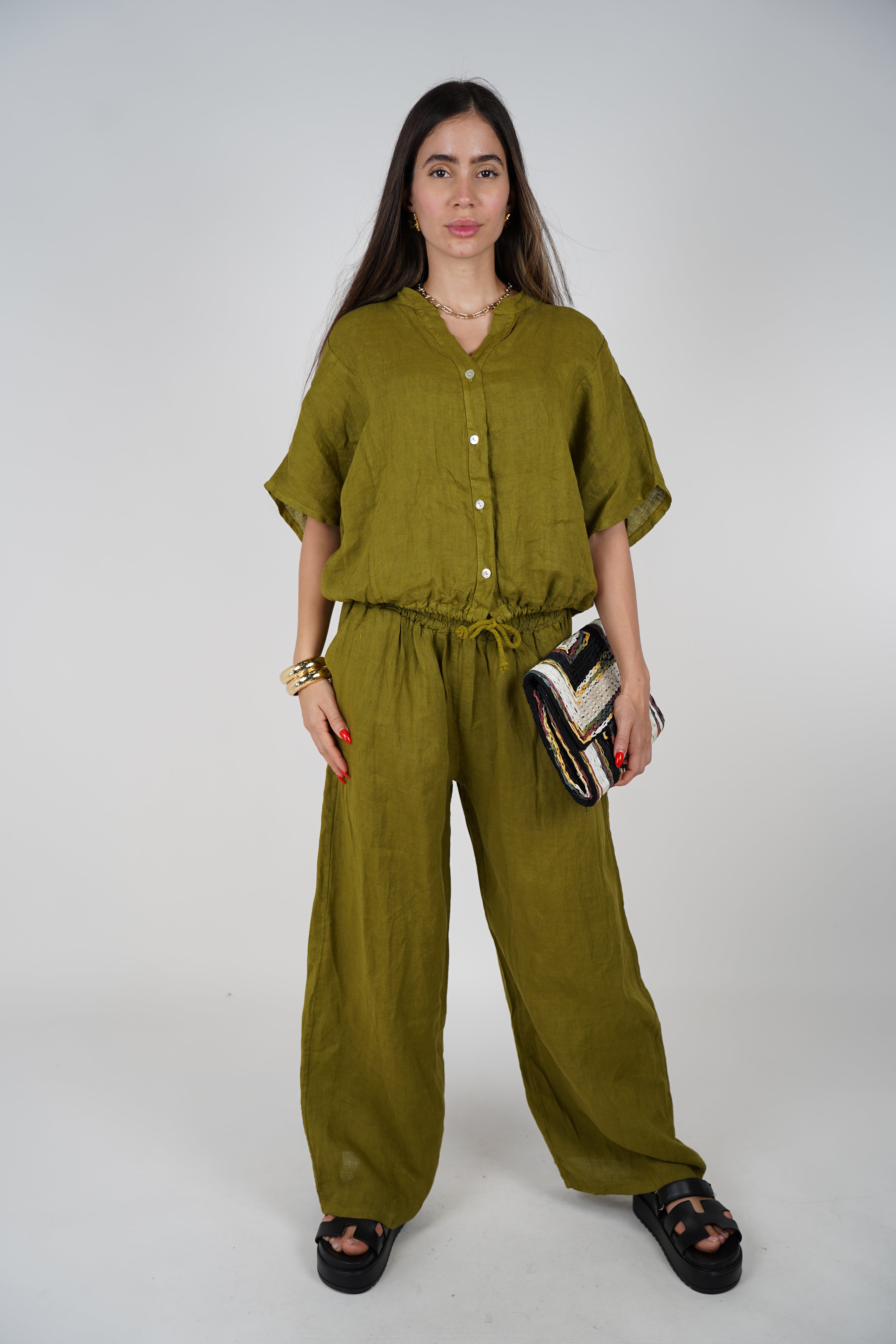 Zayana Linen Pants – Relaxed Black Wide-Leg Comfort