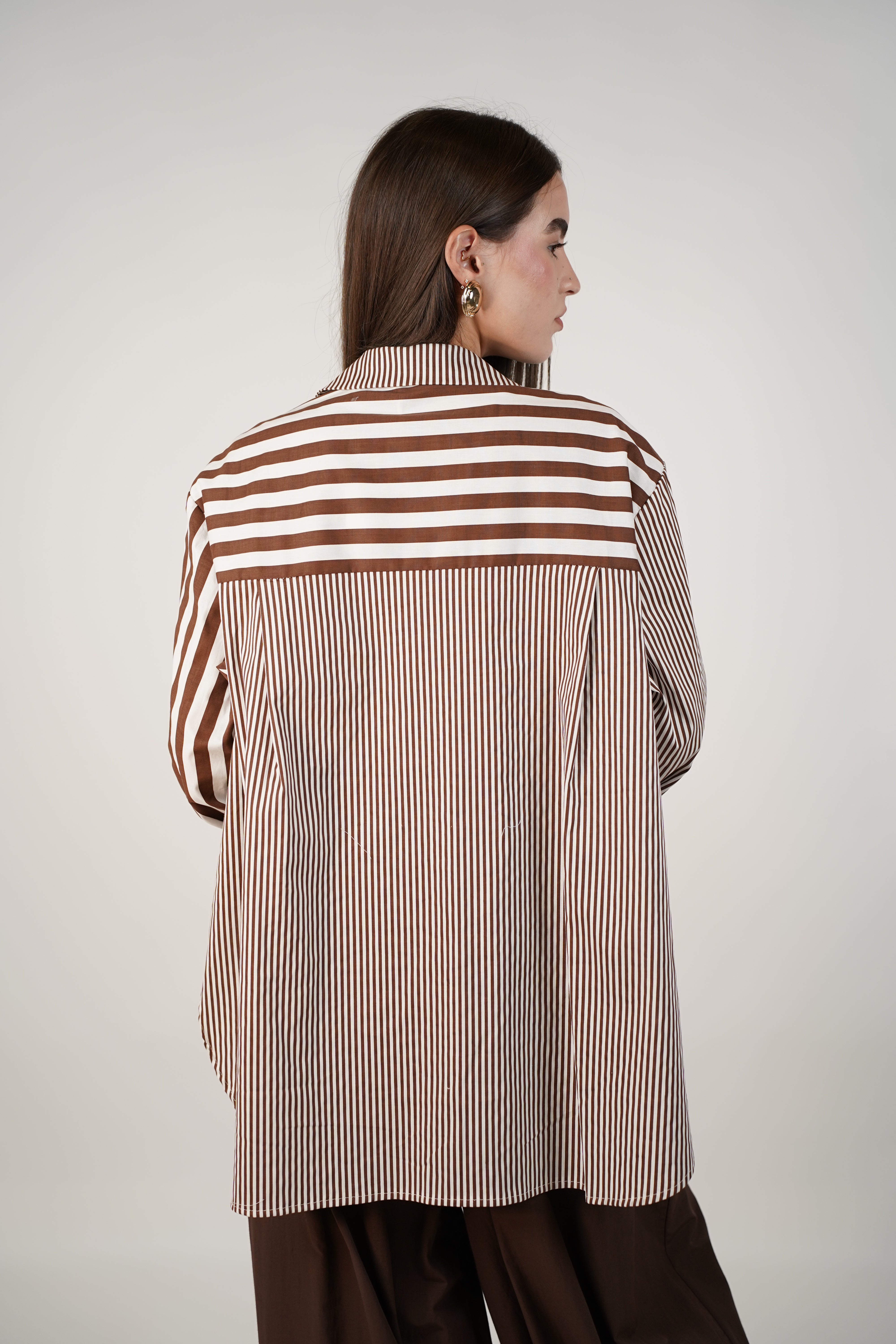 Viera Stripped Bear Button Down