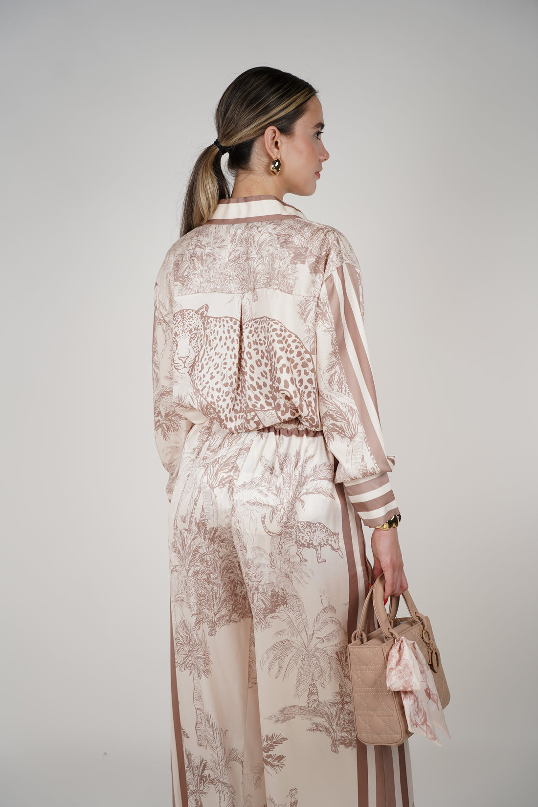 Vera Silk Top – Exotic Jungle-Inspired Button Down Blouse