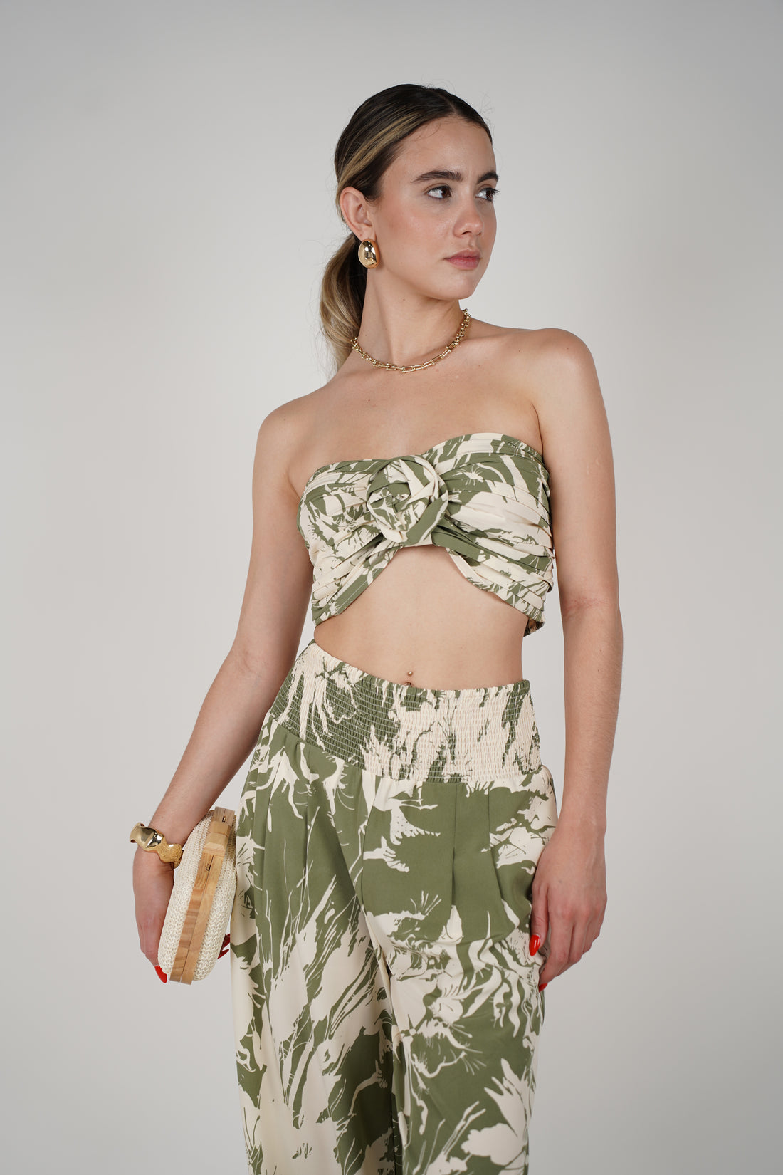 Kalia Two-Piece Set – Bandeau Top ; Wide-Leg Pants
