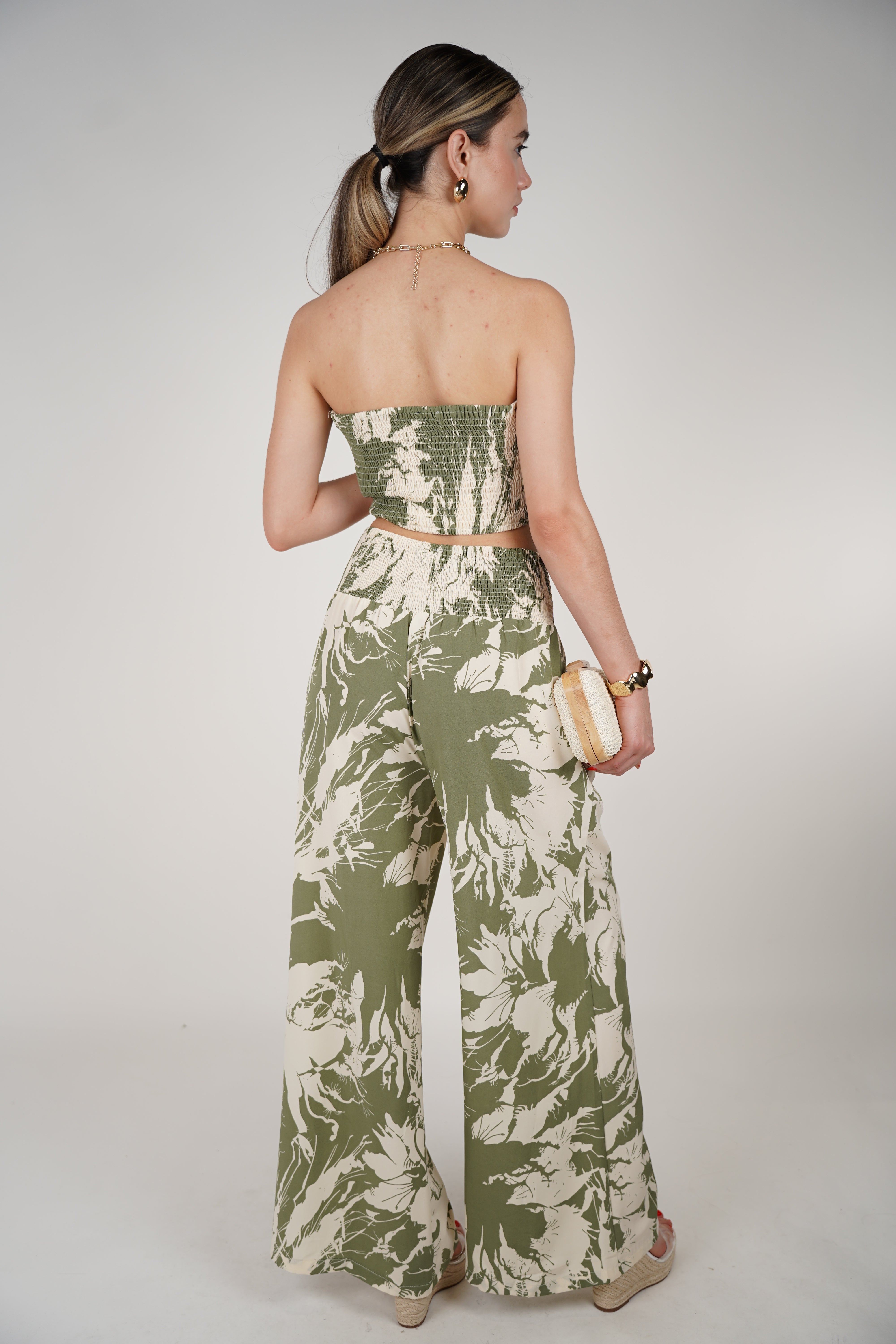 Kalia Two-Piece Set – Bandeau Top ; Wide-Leg Pants