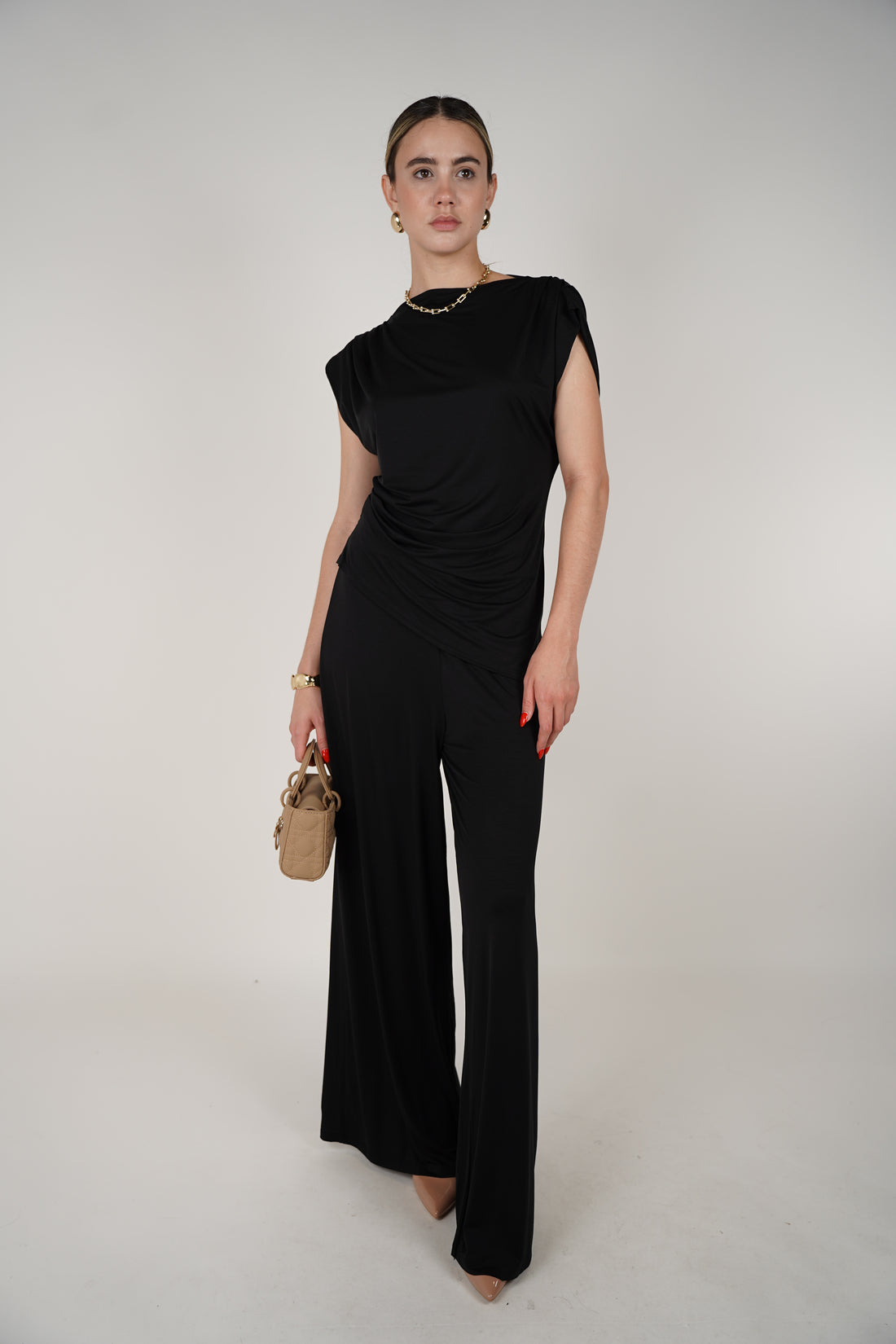 Sira Soft Top – Draped Sleeveless Knit Tee