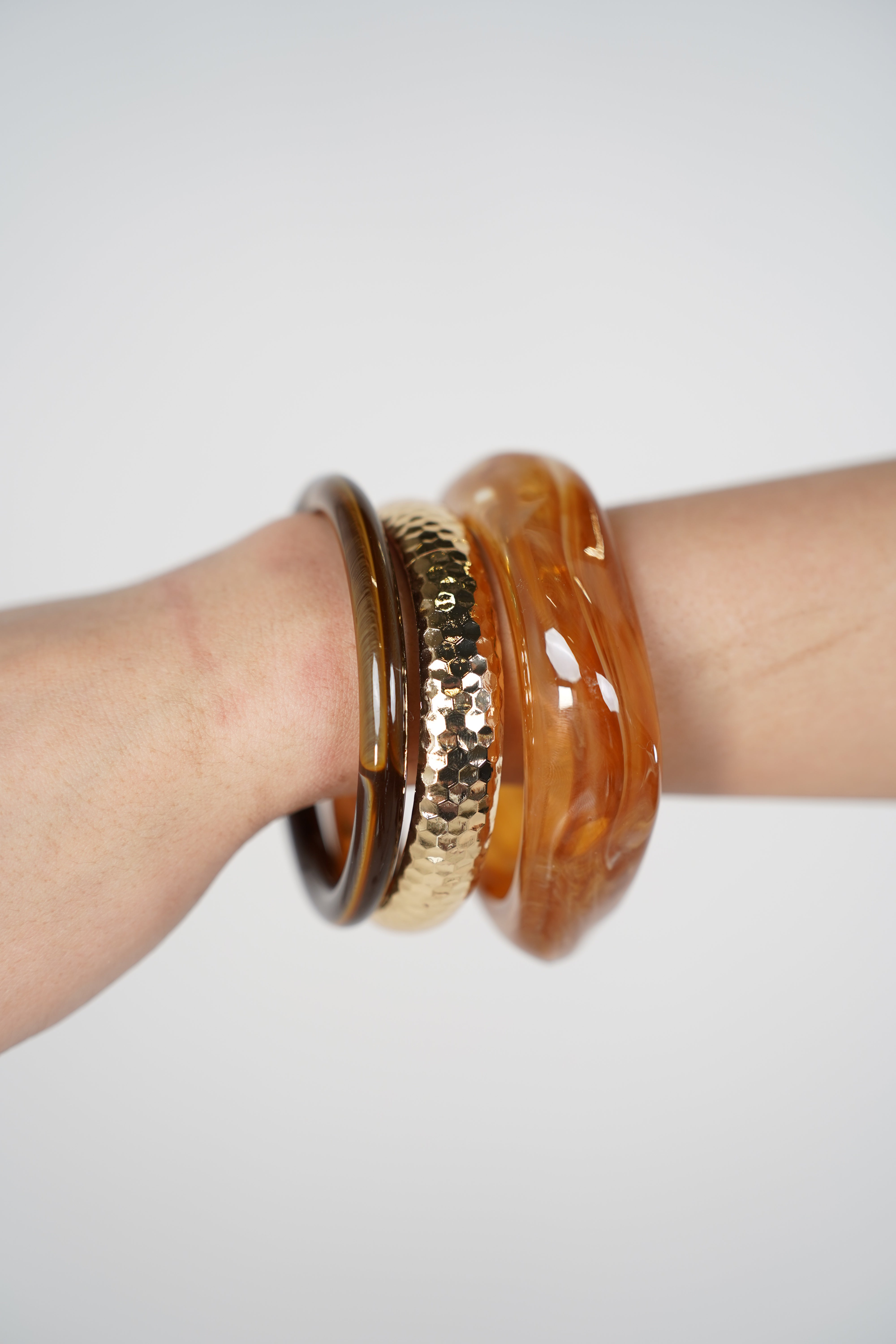 Jovia Bracelet Set – Mixed Texture Bangle Trio