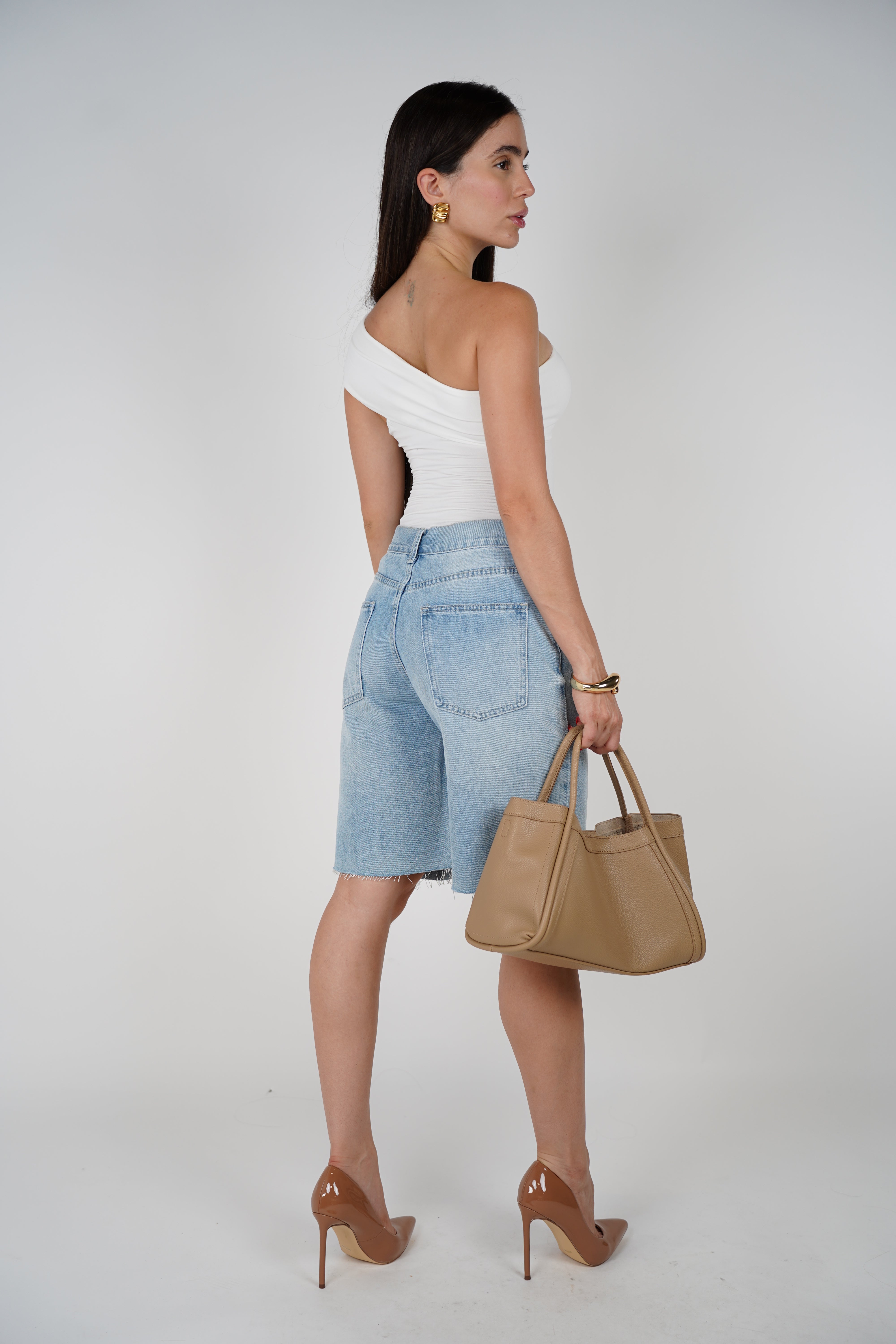 Betty Jean Bermuda – Classic High-Waisted Denim Shorts