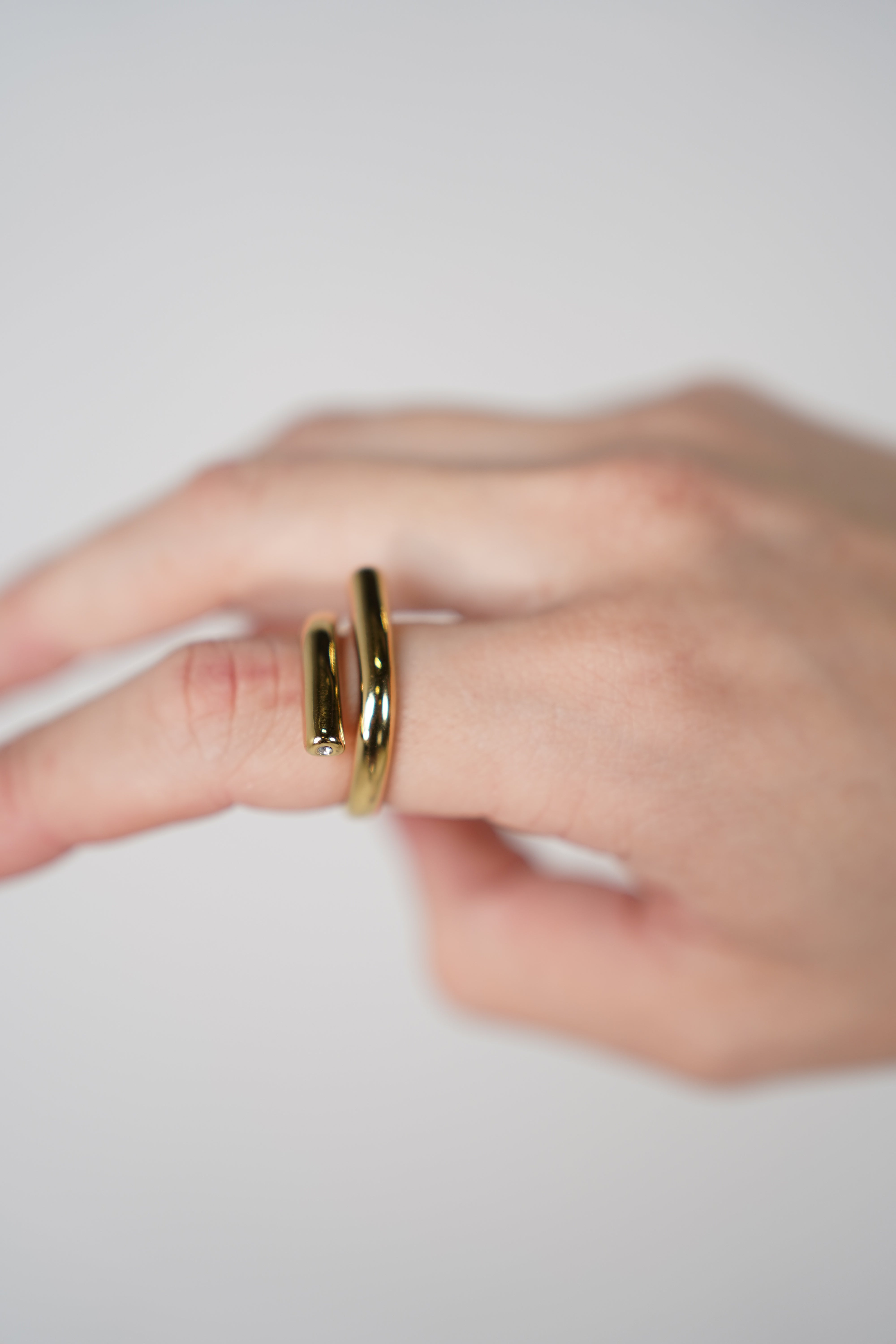 Kessey Ring – Modern Open Band Ring (Gold or Silver)