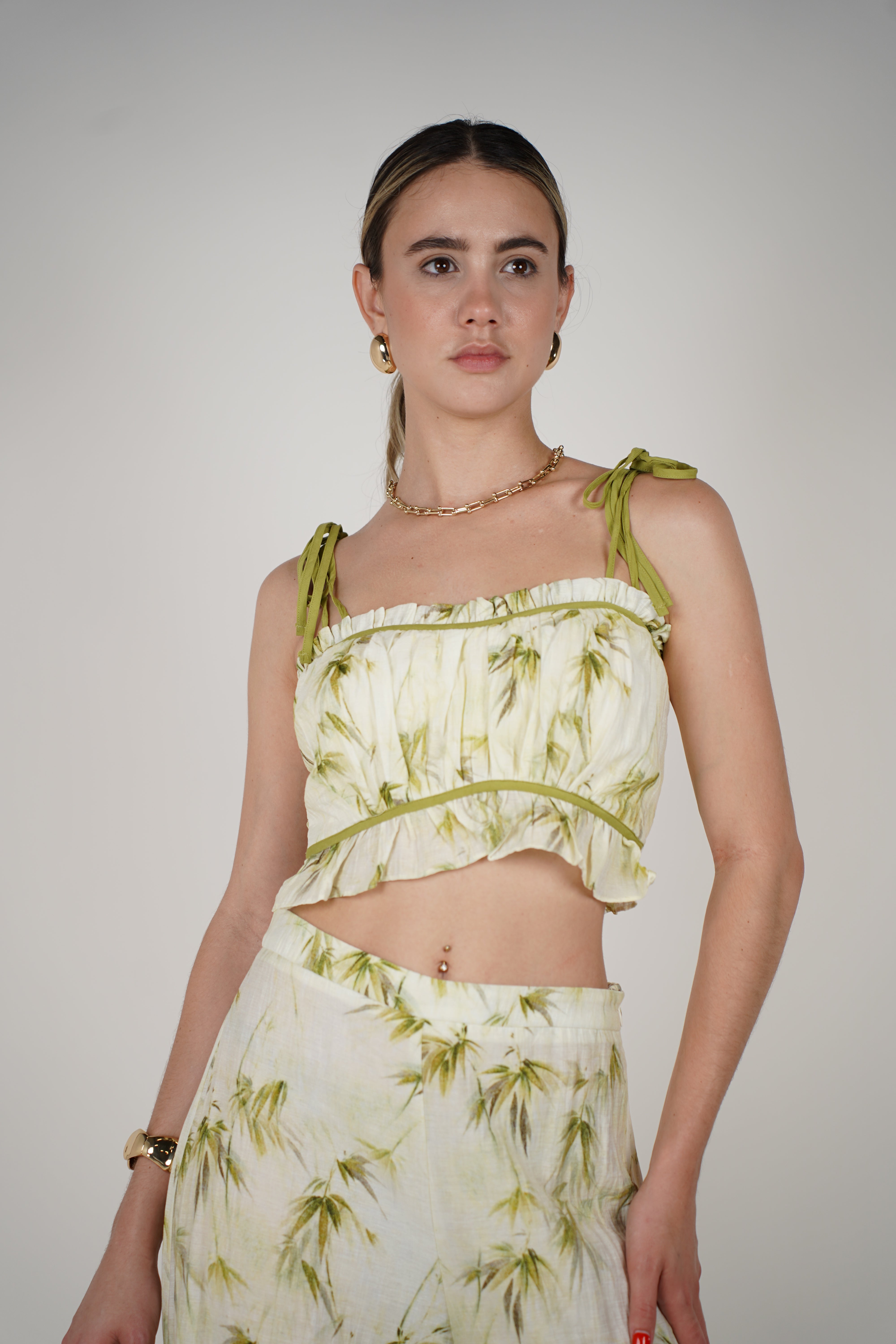 Mavi Palm Pants Set – Tropical Ease in Every Step