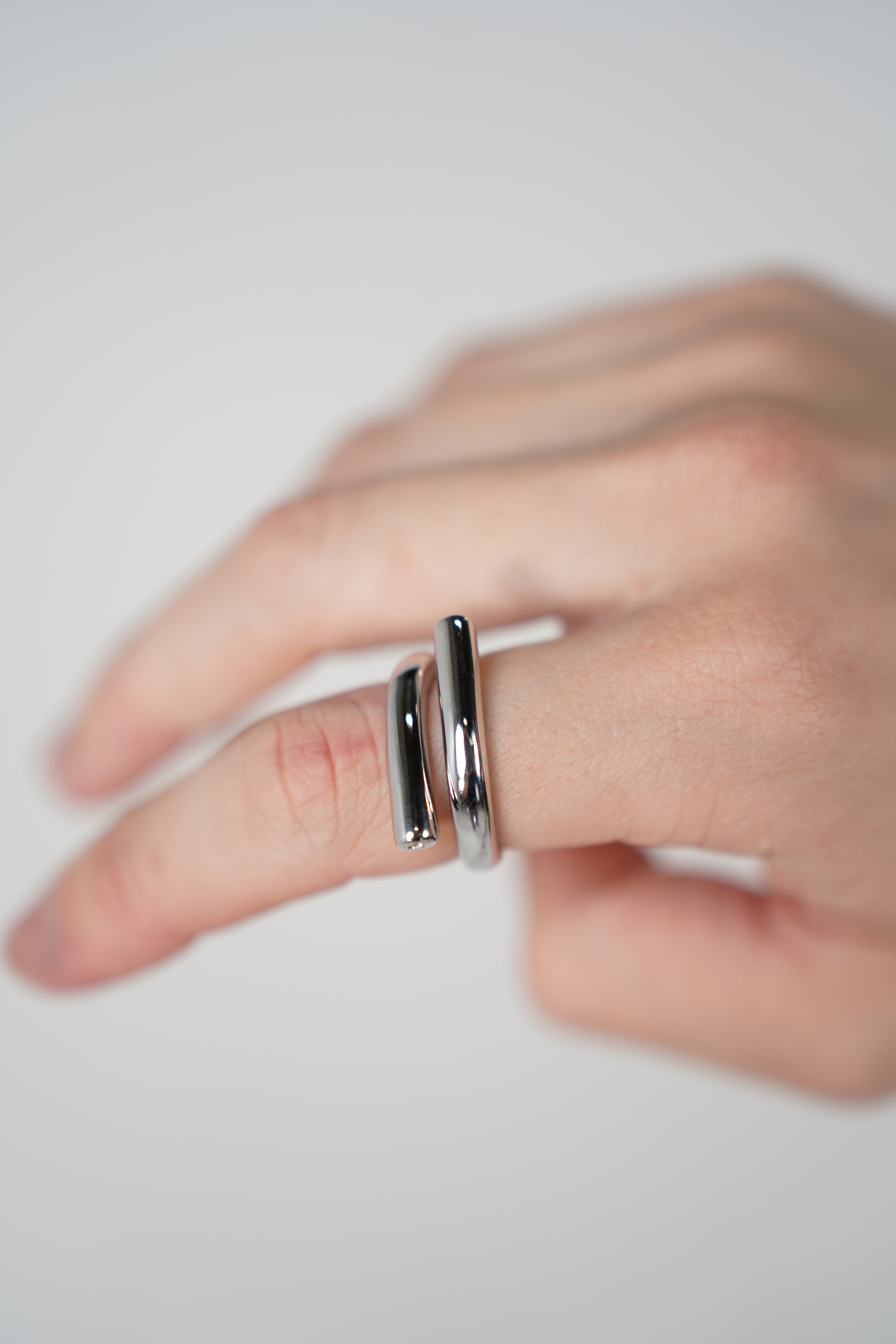 Kessey Ring – Modern Open Band Ring (Gold or Silver)