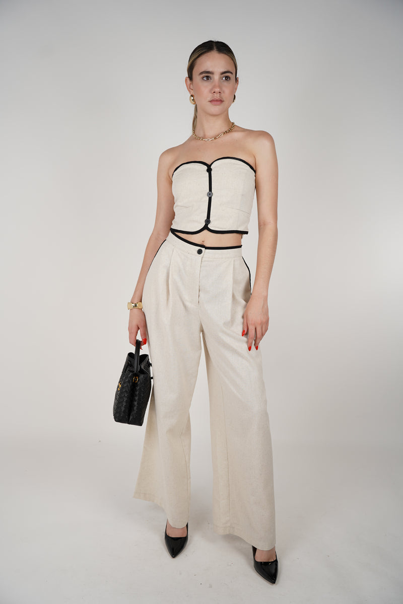 Kiva Strapless Pants Set – Sleek, Chic, and Effortless