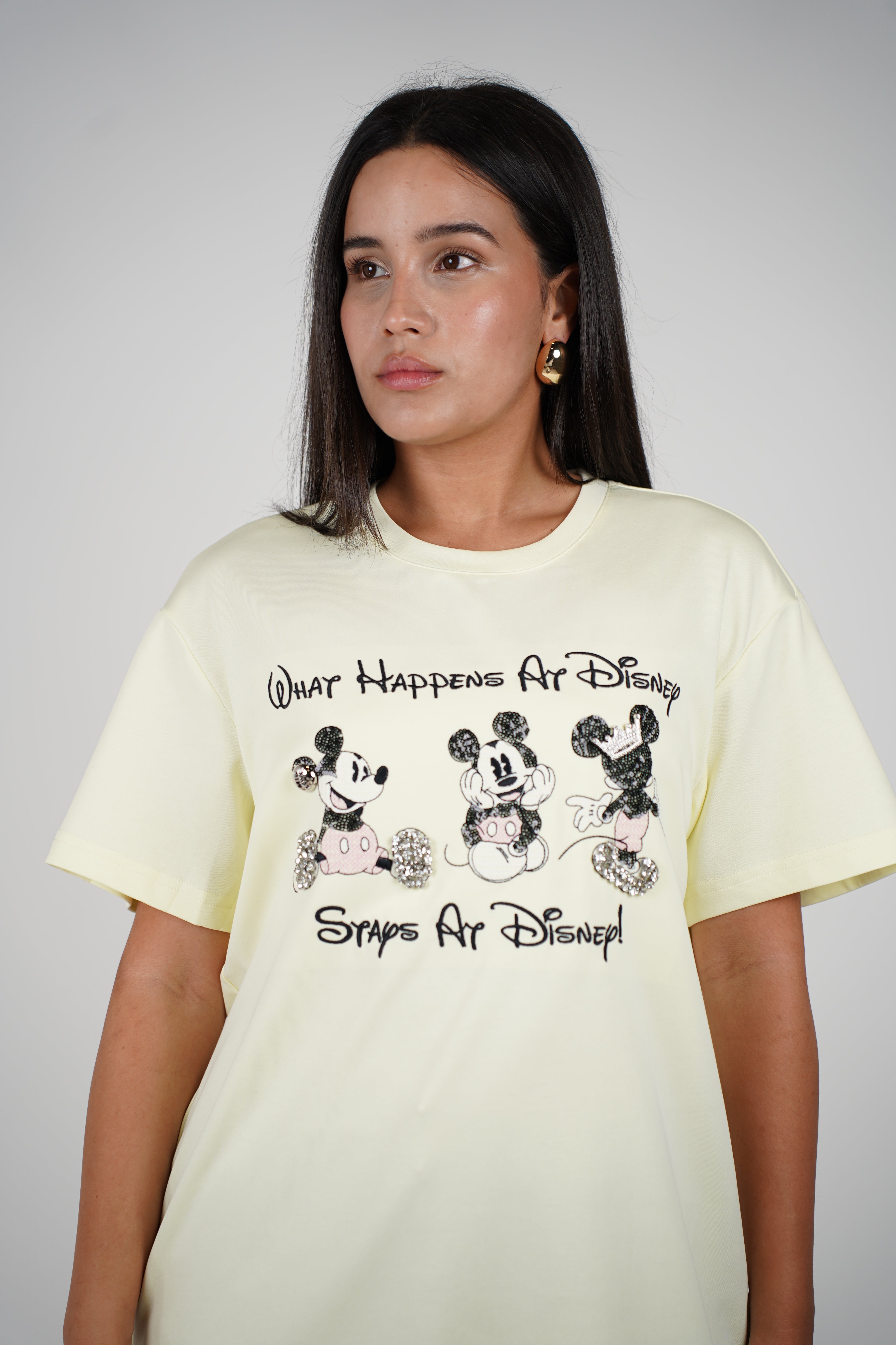 Kelsyn Oversized Mickey Top – Playful Graphic Tee with Glitter Accents