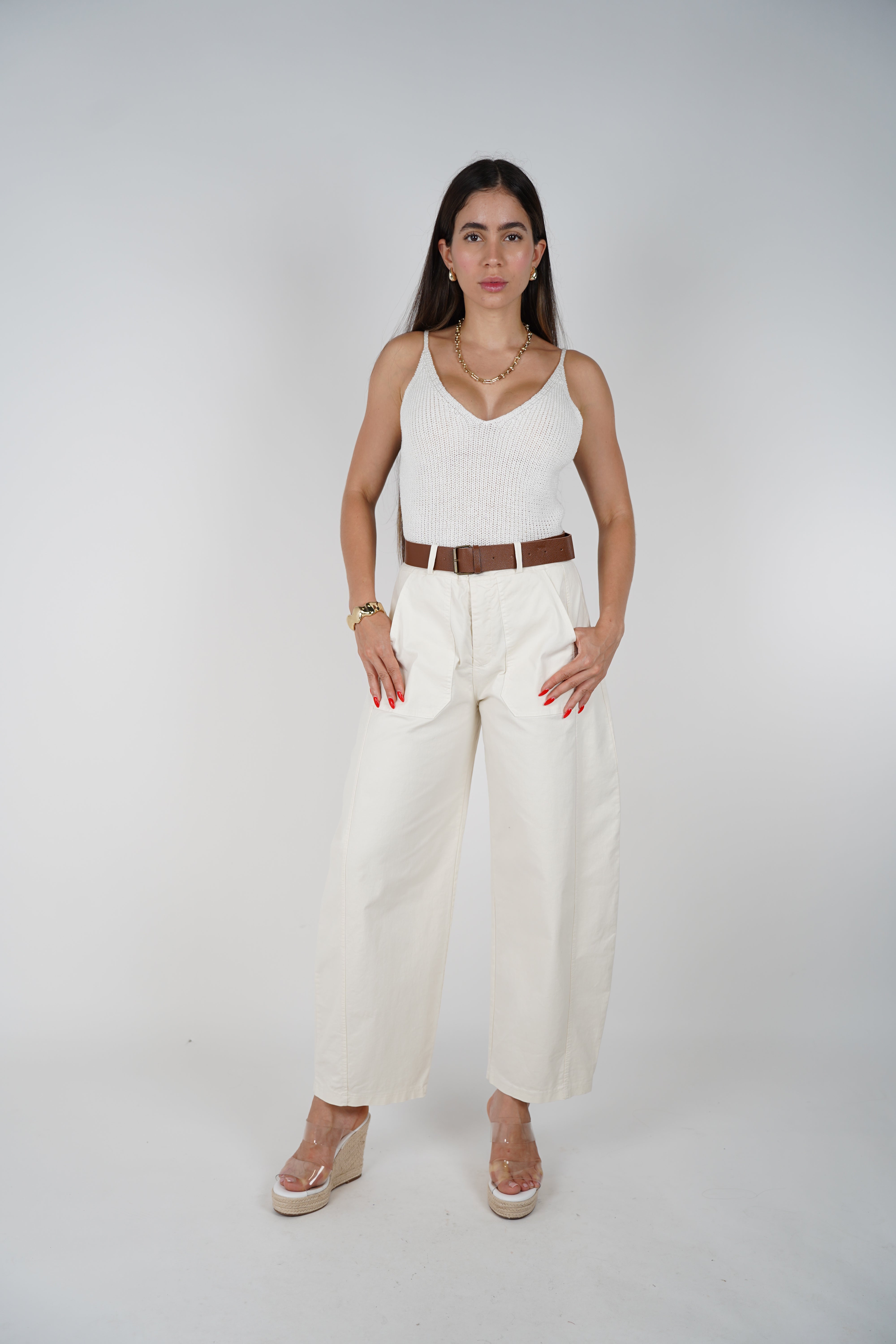 Jasa Belted Pants – Effortless Style with a Structured Fit
